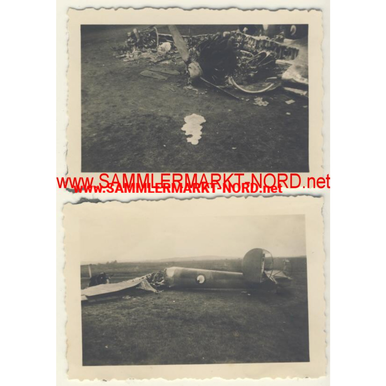 2 Fotos abgestürztes französisches Flugzeug