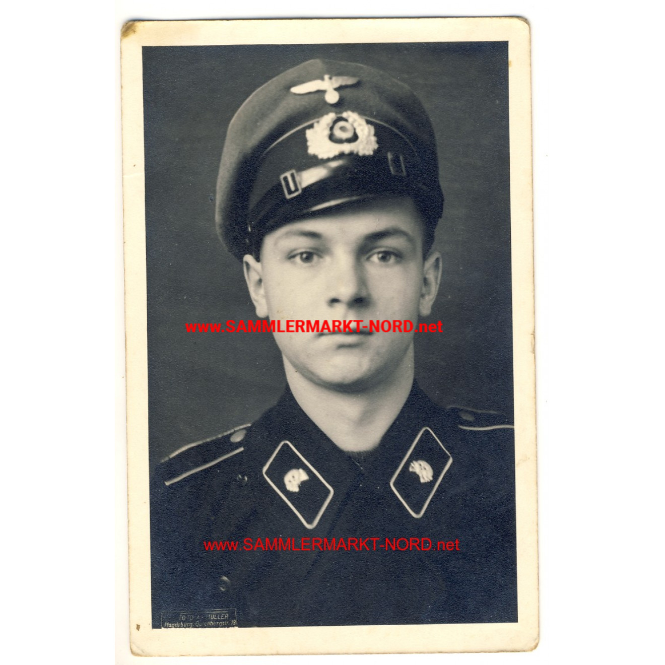 German tank soldier with visor cap