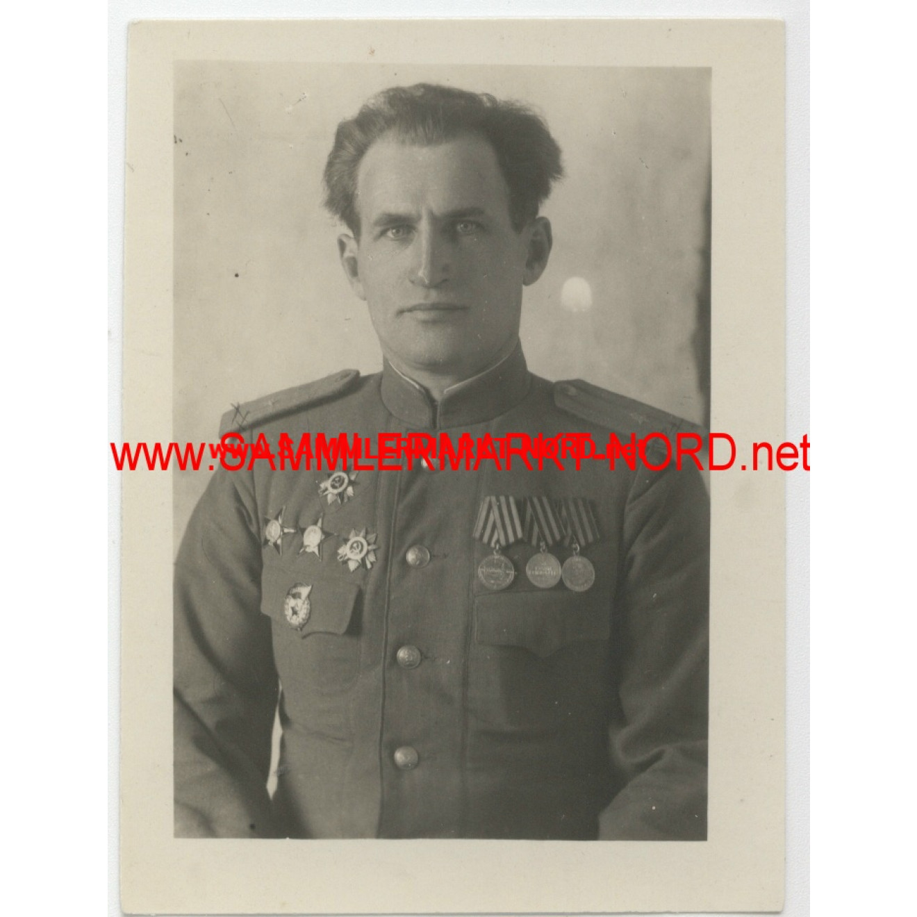 Russian soldier with many medals
