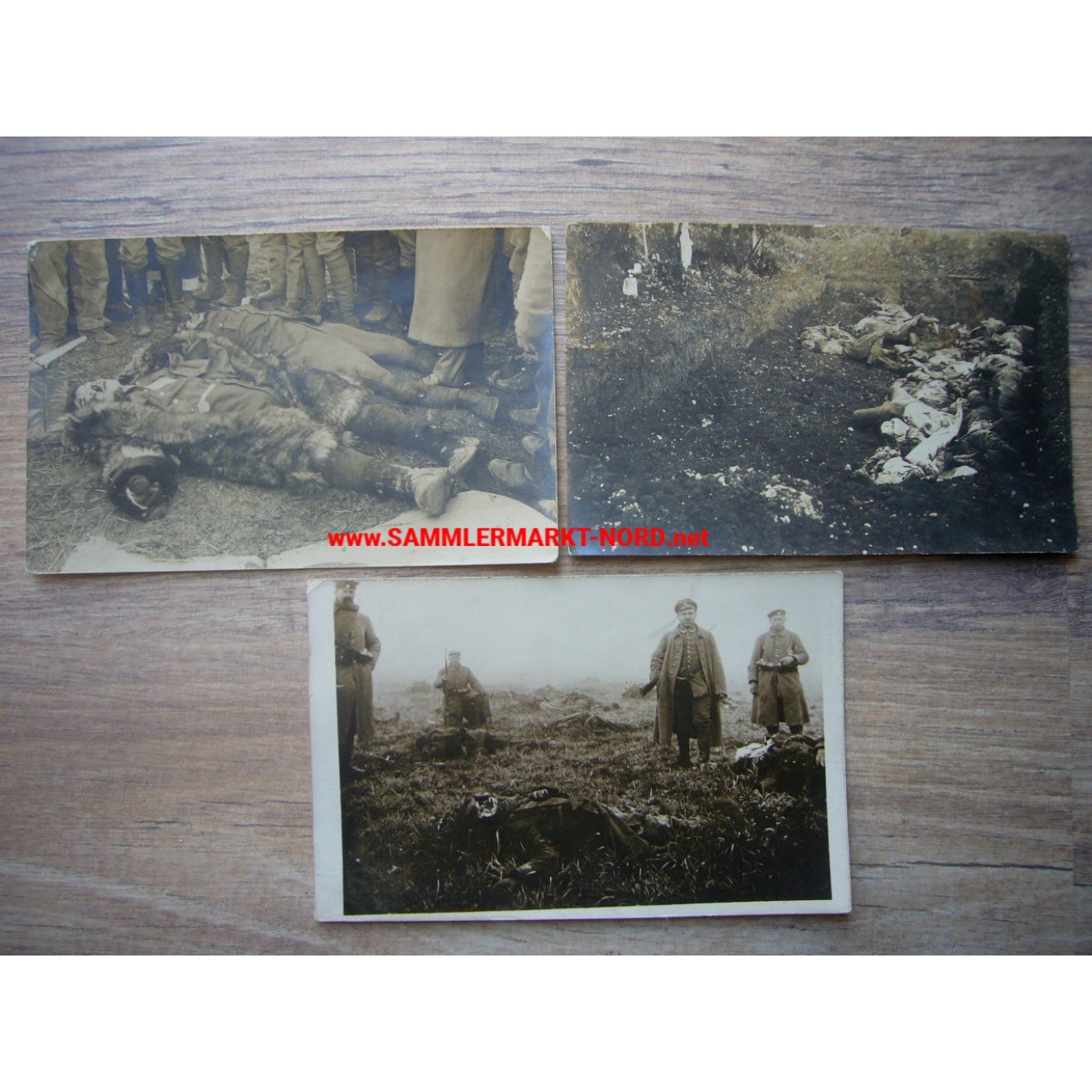 3 x Foto tote Soldaten (wohl Franzosen) 1. WK