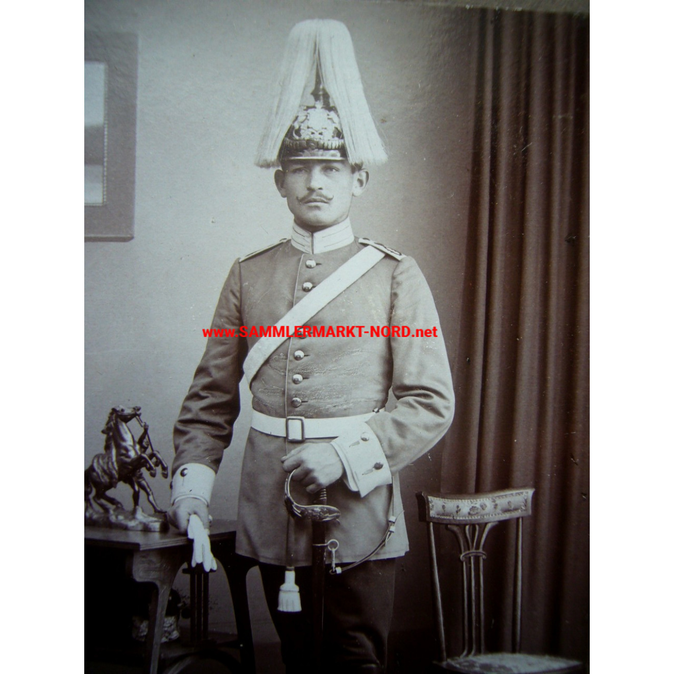 Cabinet photo - Wuerttemberg officer with spiked helmet (Ludwigsburg)