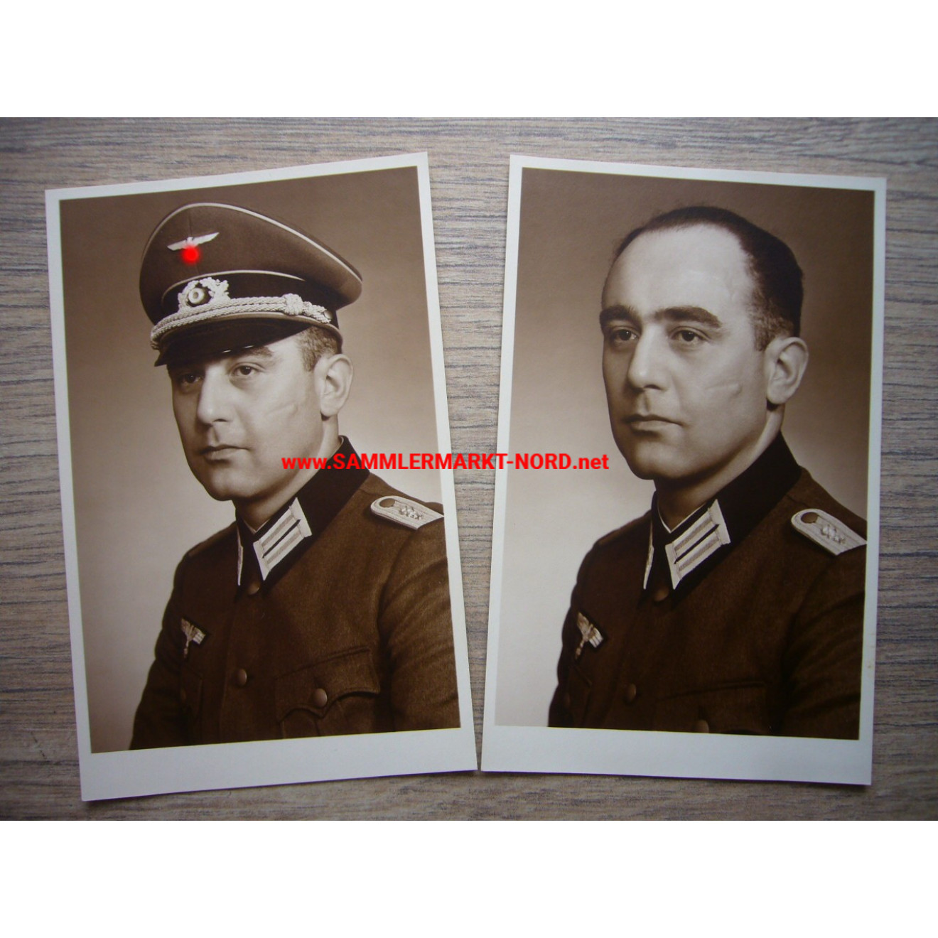 2 x Portrait Wehrmacht Leutnant - Schützen-Regiment 7