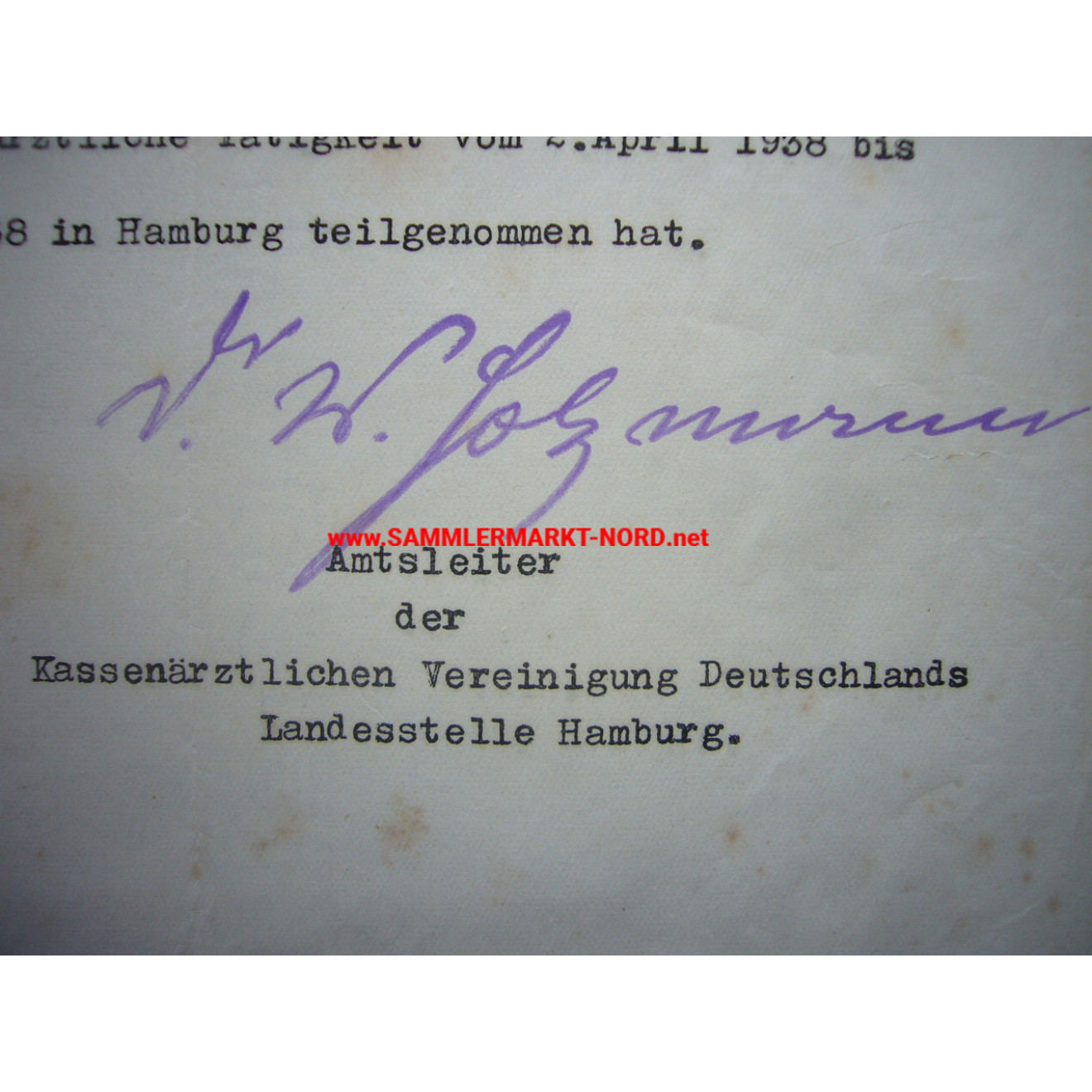 DR. WILHELM HOLZMANN (NSDAP etc.) - Autograph