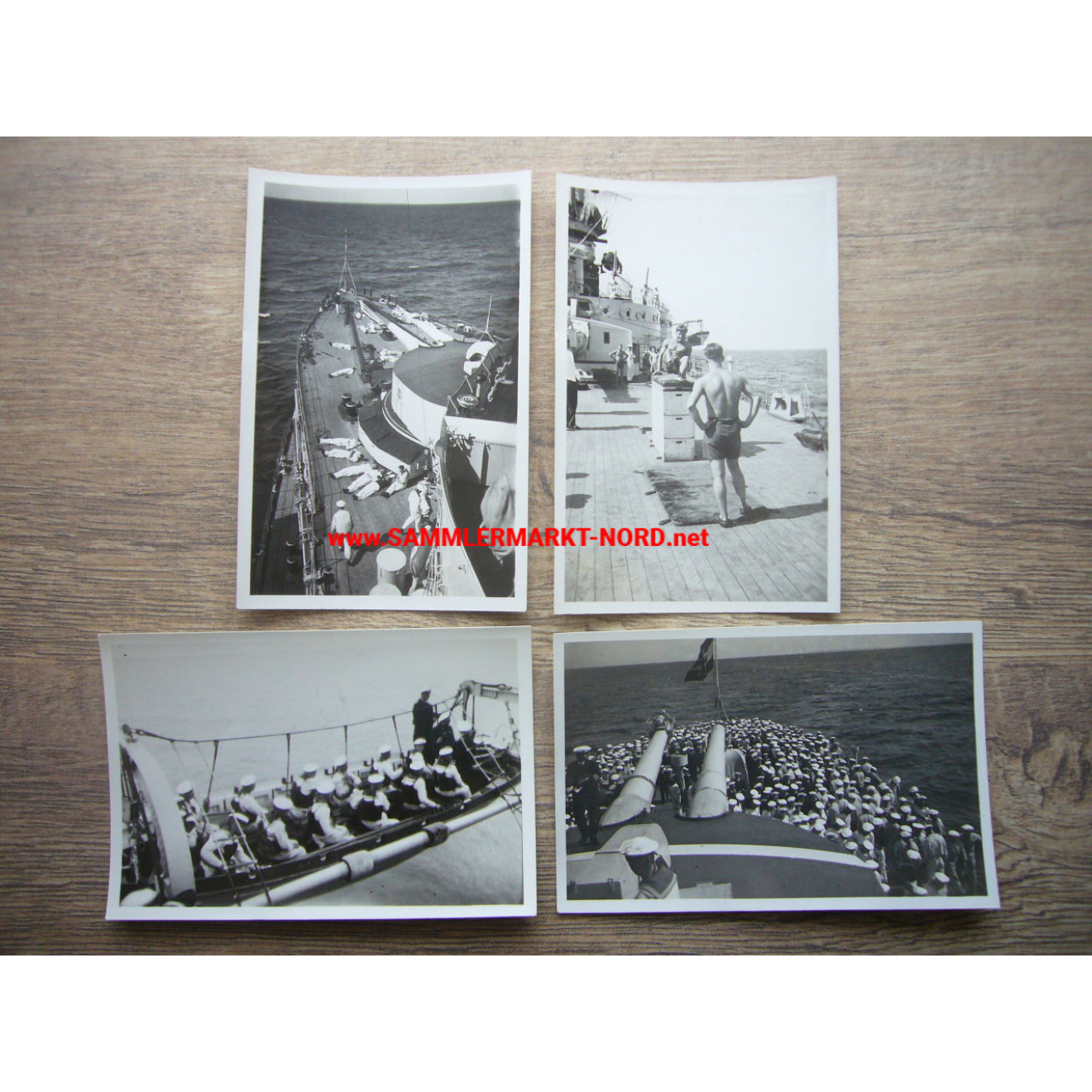 4 x Foto Kriegsmarine - Linienschiff "Schlesien"