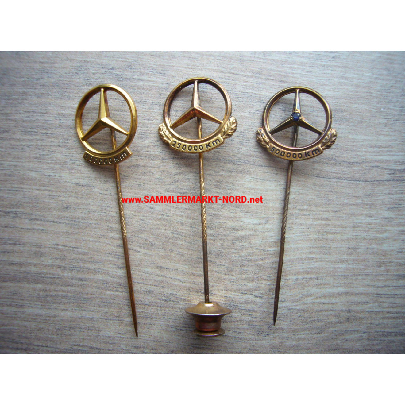 Mercedes Benz - 3 x badges of honor for 100,000 km, 250,000 km & 500,000 km