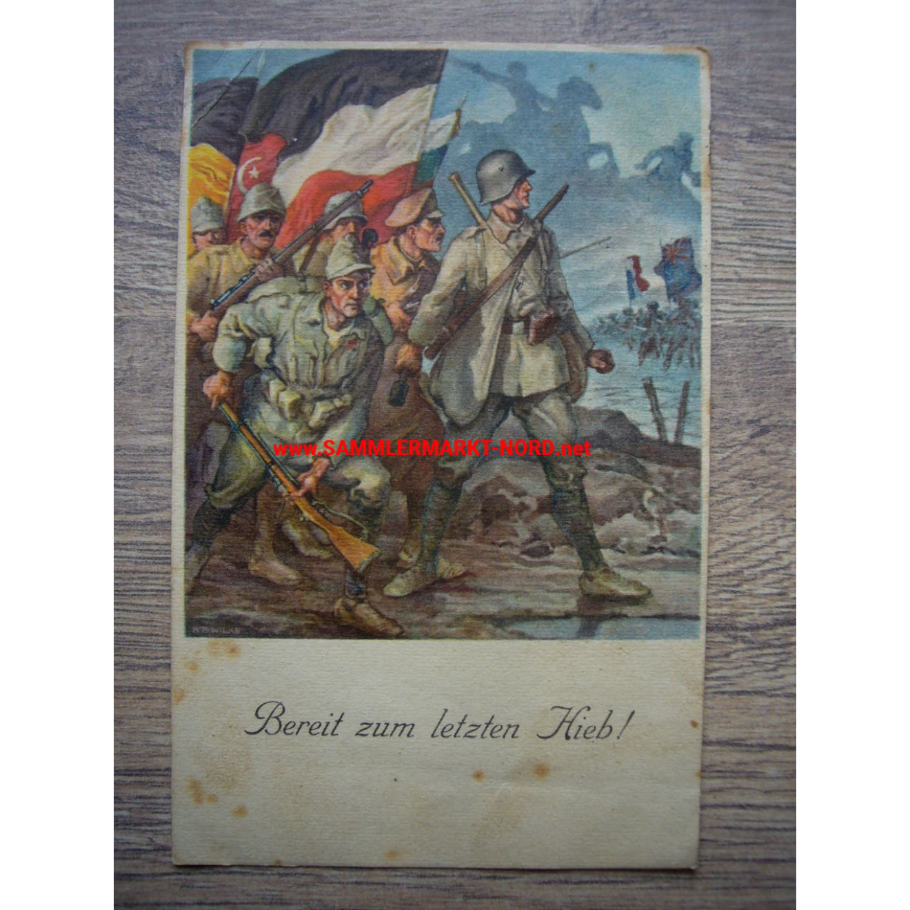 Propagandakarte 1918 - Waffenbrüder Türkei, Ungarn, Deutsches Reich
