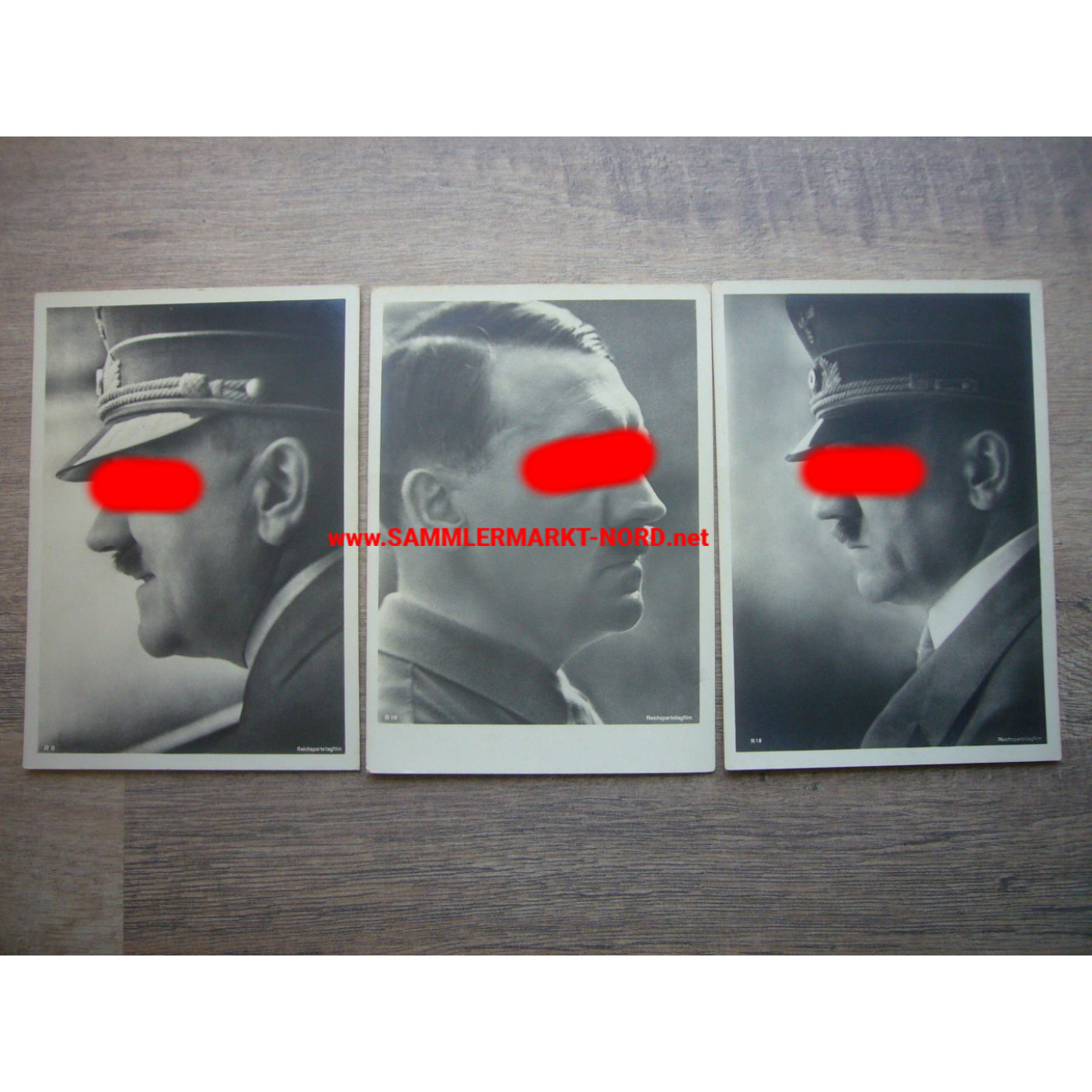 3 x Adolf Hitler - postcard