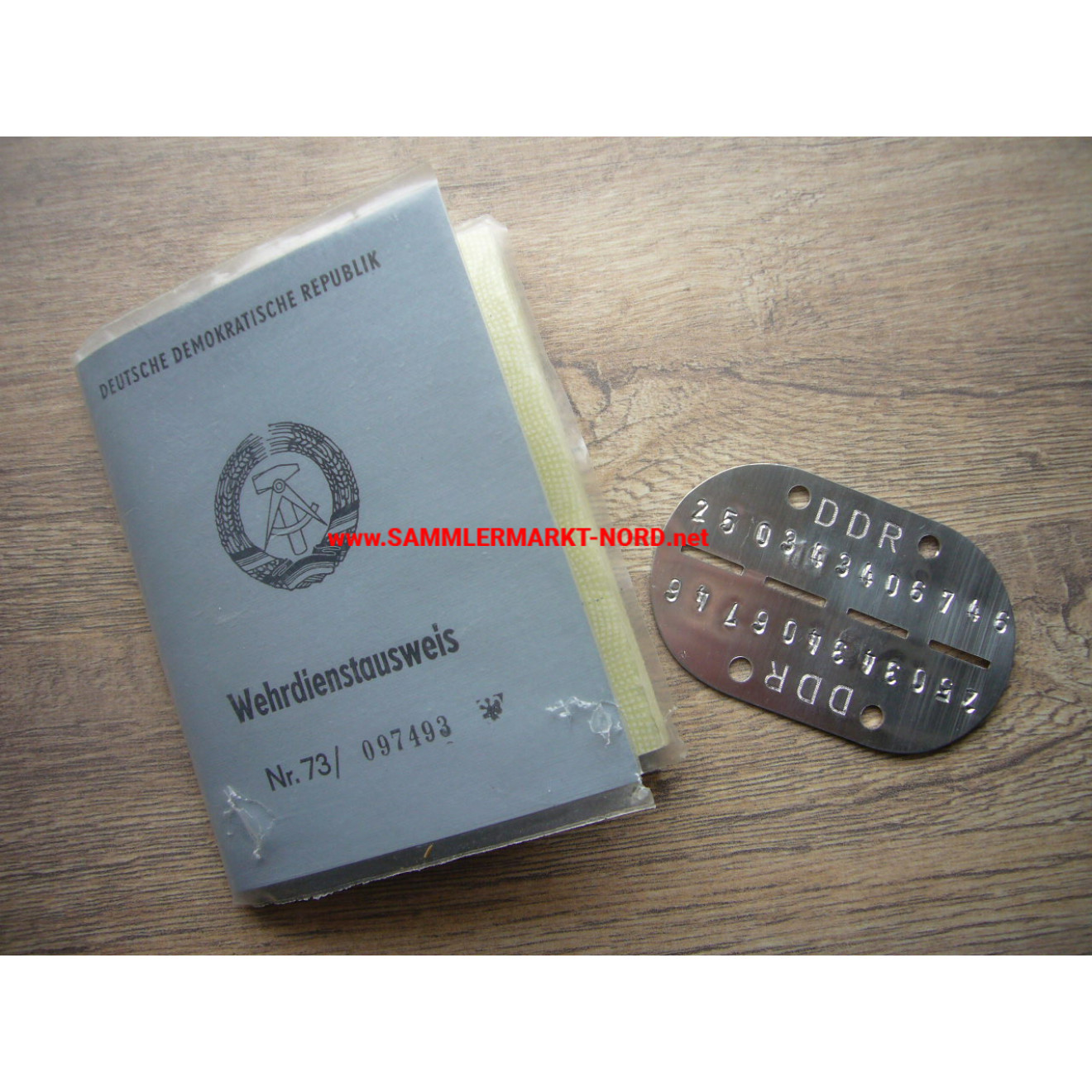 GDR - military service ID card & Dog tag