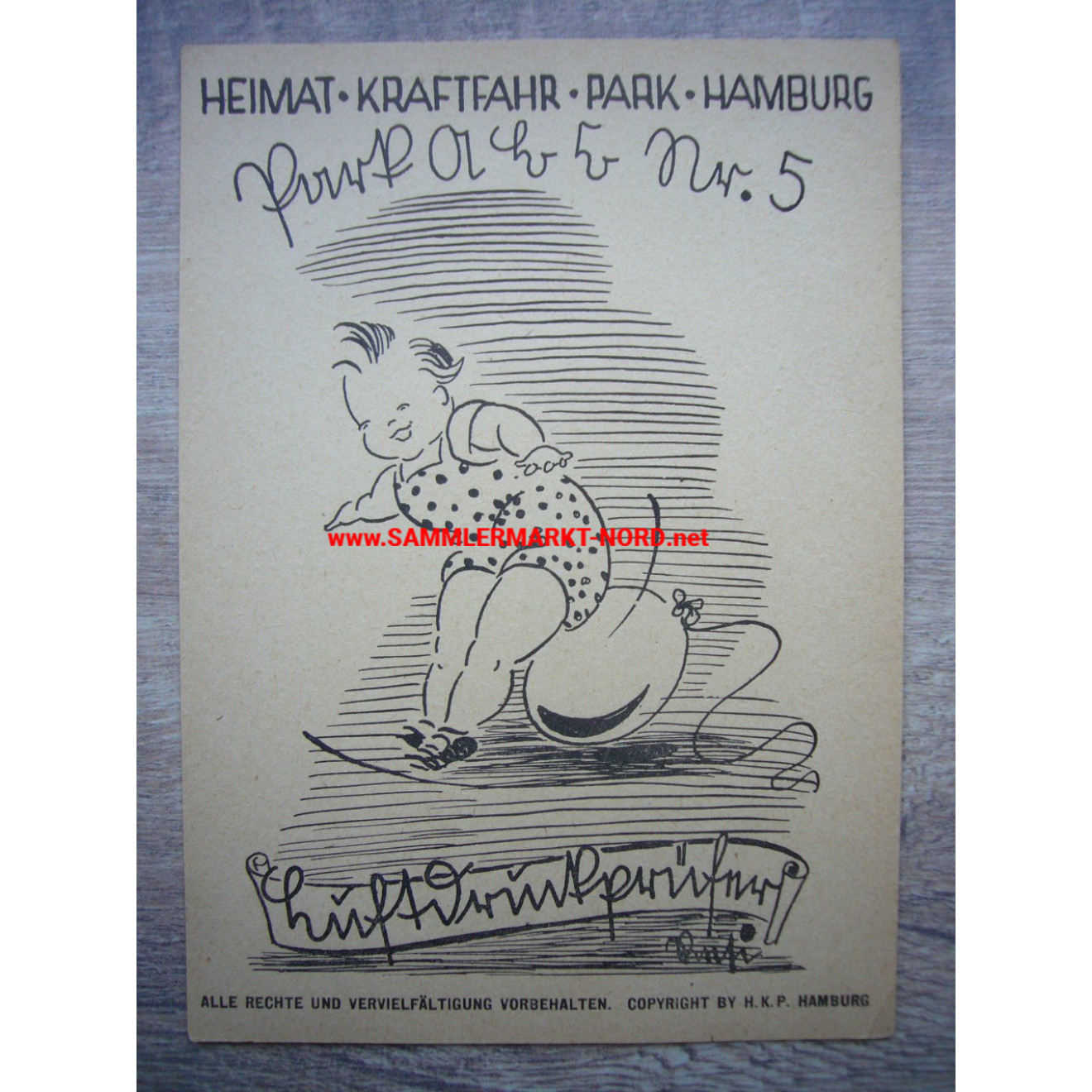 Heimat-Kraftfahr-Park Hamburg - Luftdruckprüfer - Postkarte