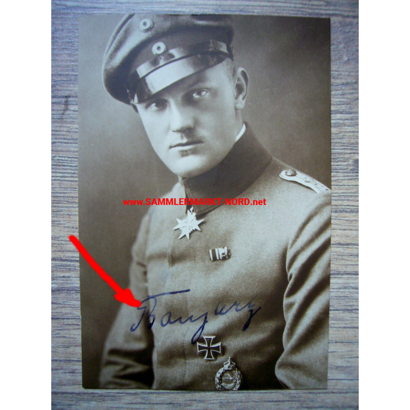 Fighter pilot HEINRICH BONGARTZ (Pour le Merite) - Autograph