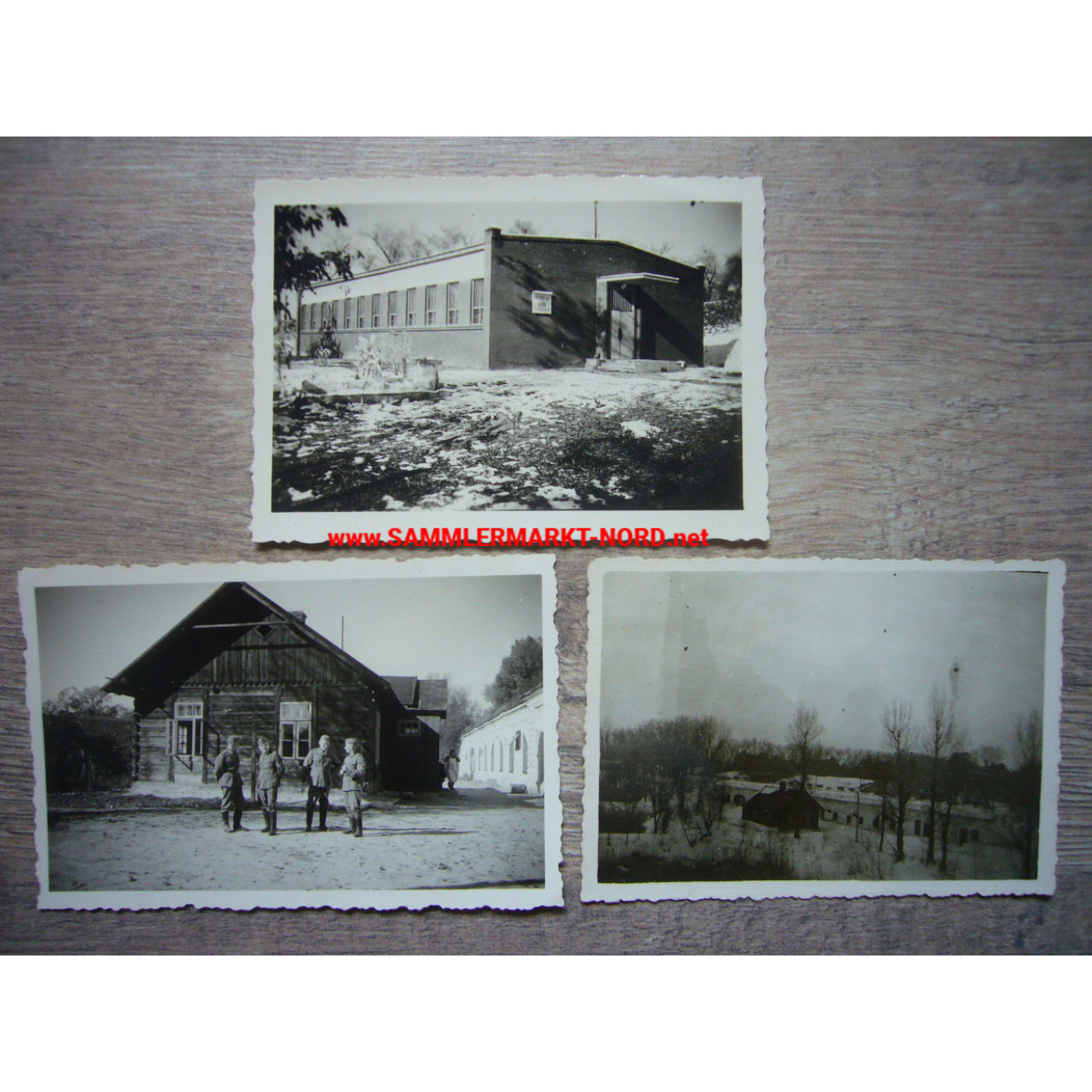 3 x photo Poland - army supply camp in DEBLIN - sutlers