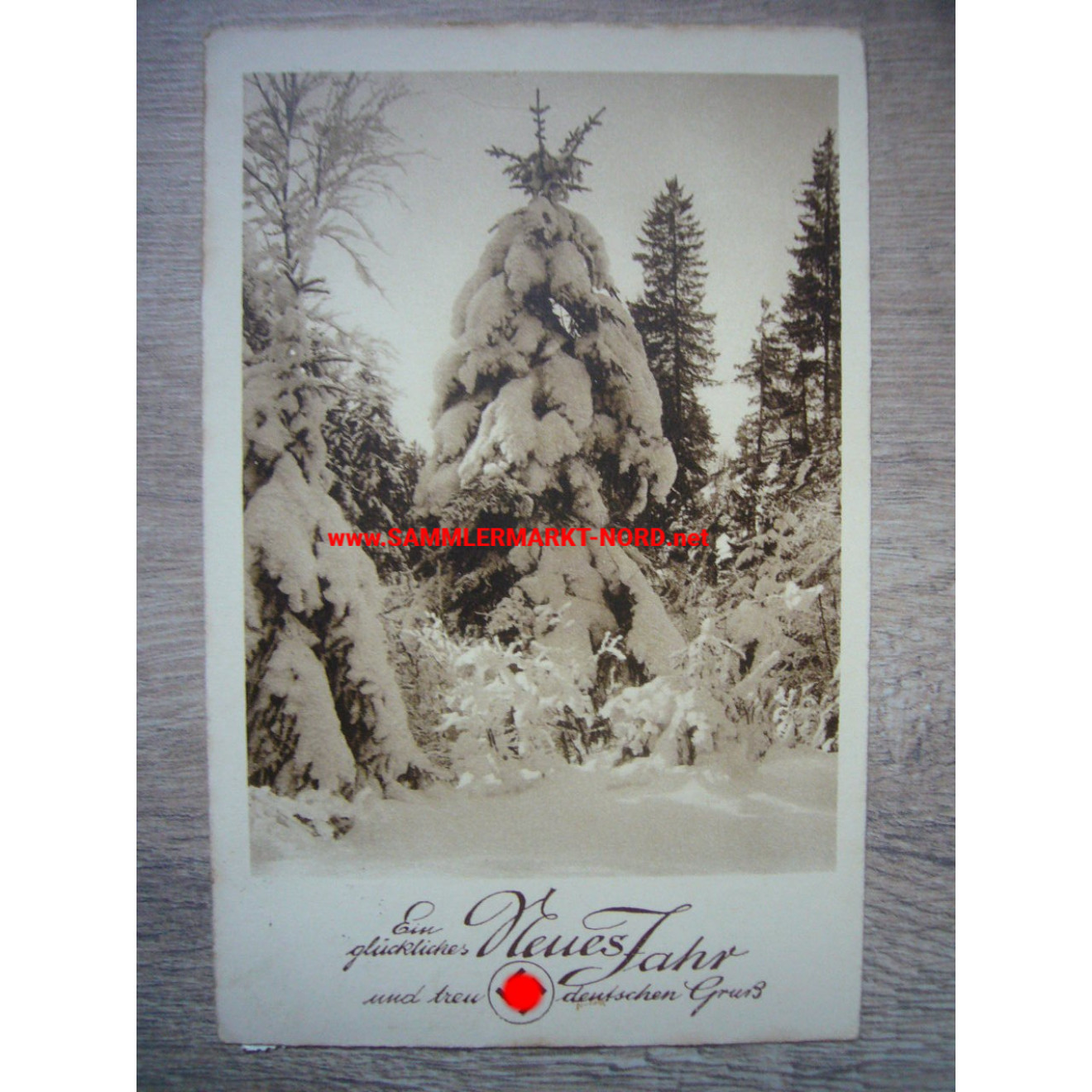New year and true German greeting - postcard