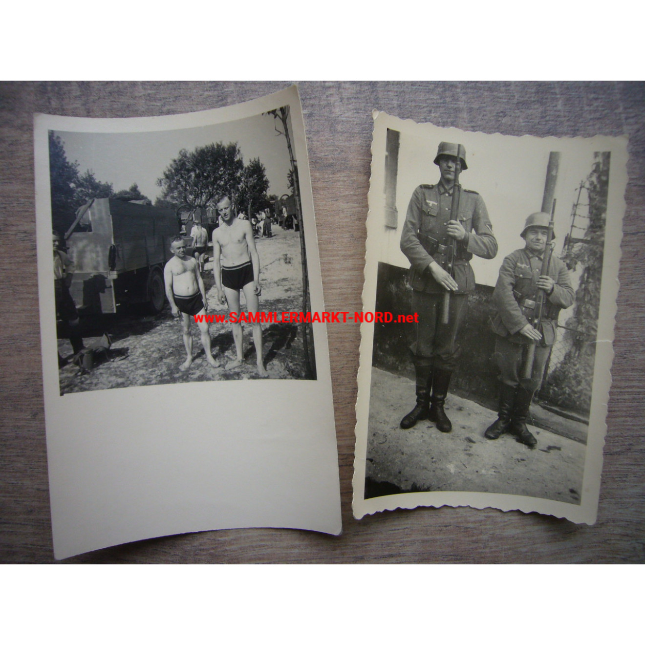 2 x Foto Größter & Kleinster Soldat der Kompanie