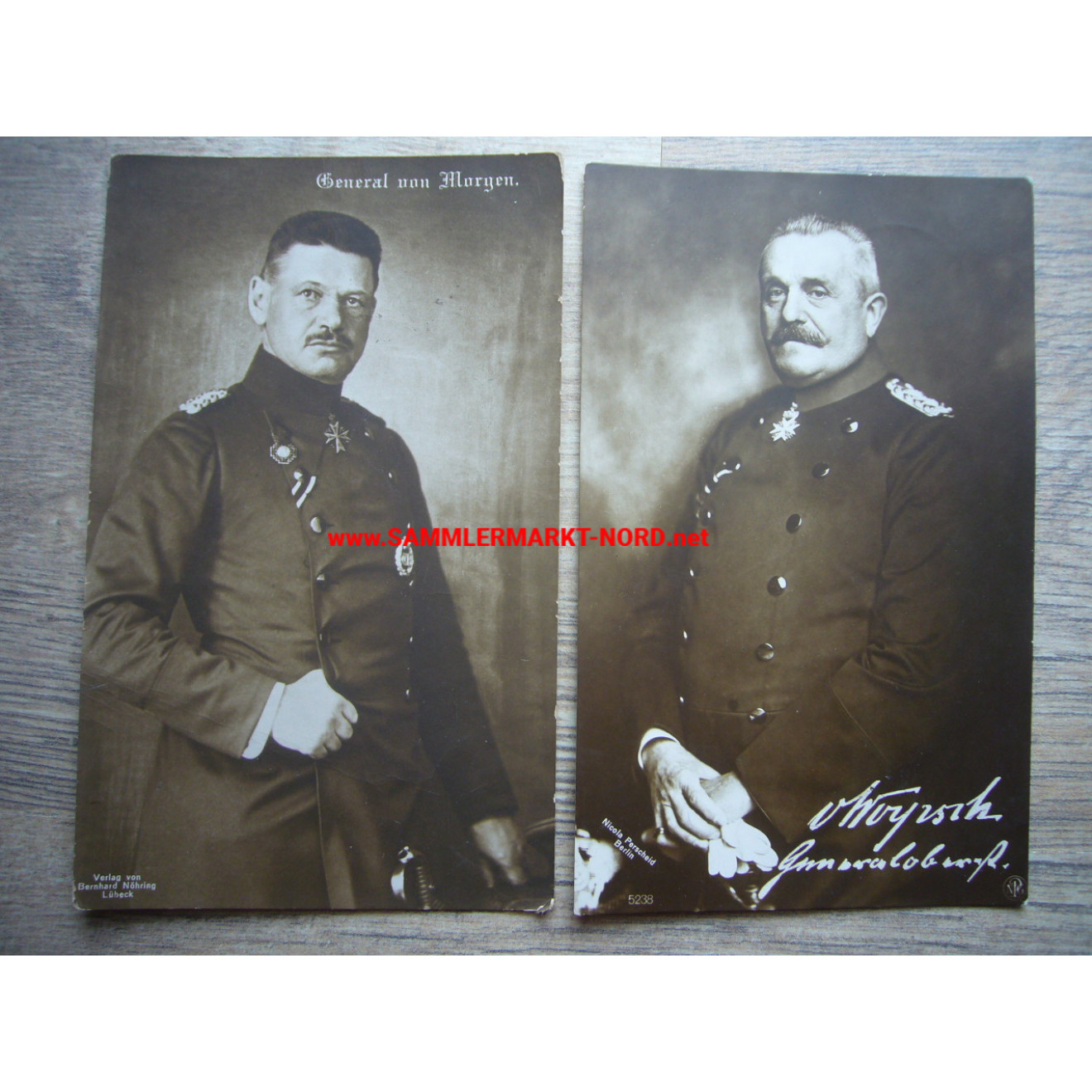 2 x postcard General von Morgen & Generaloberst von Woyrsch