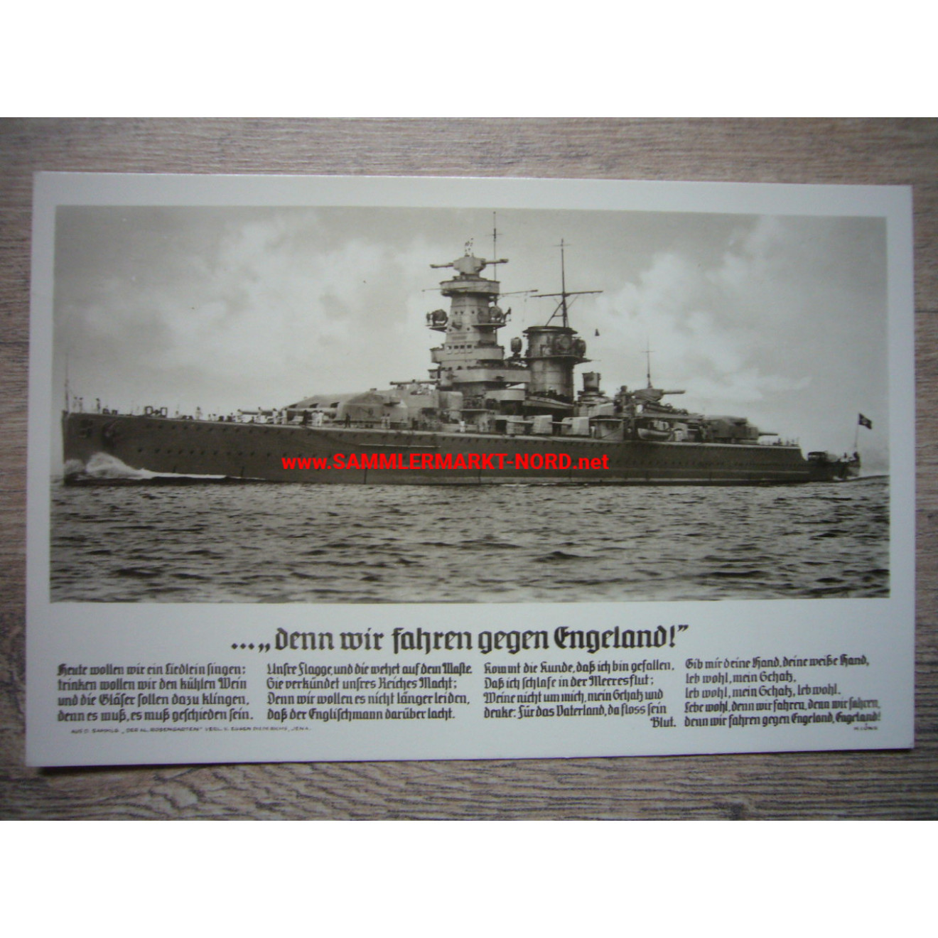 Panzerschiff Admiral Graf Spee - ... because we are heading towards Engeland! - Postcard