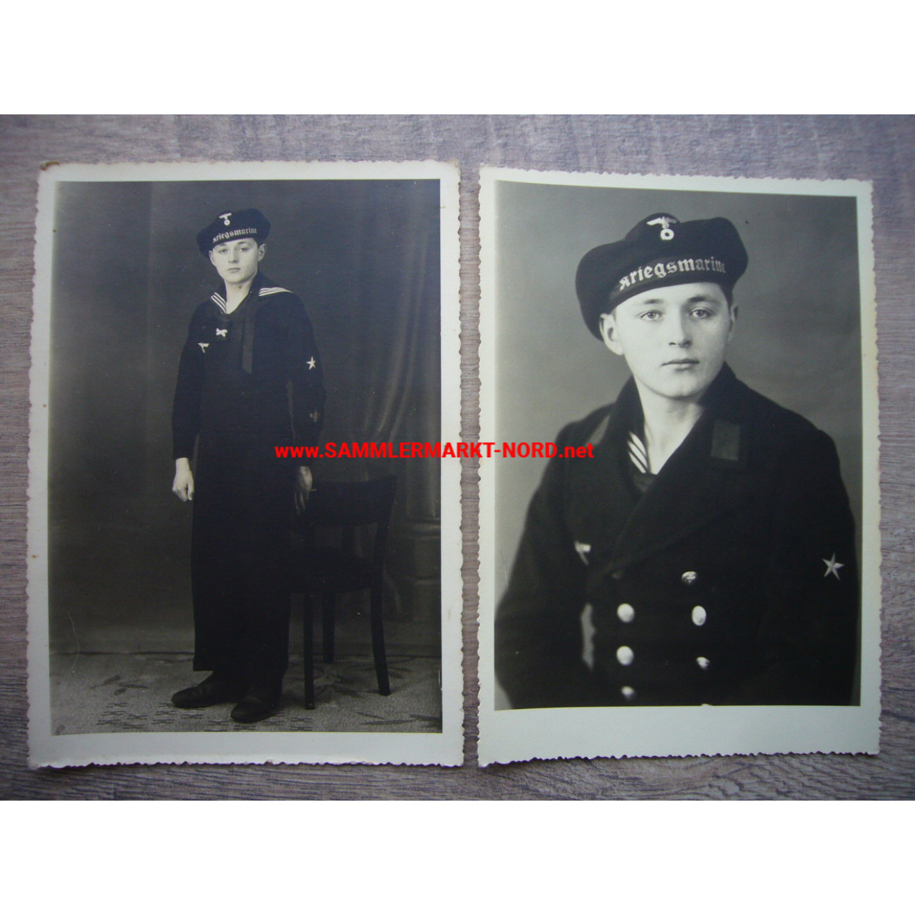 2 x Portrait Foto Kriegsmarine Matrose