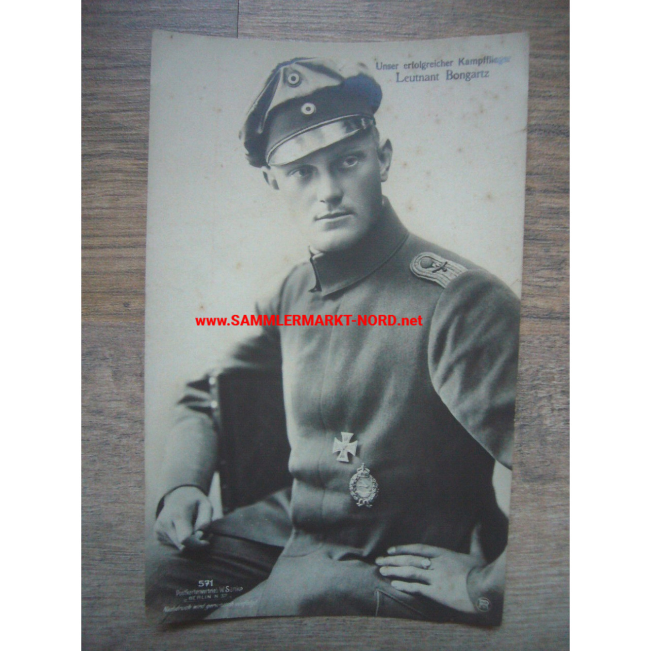Kampfflieger Leutnant HEINRICH BONGARTZ - Sanke Postkarte Nr. 571