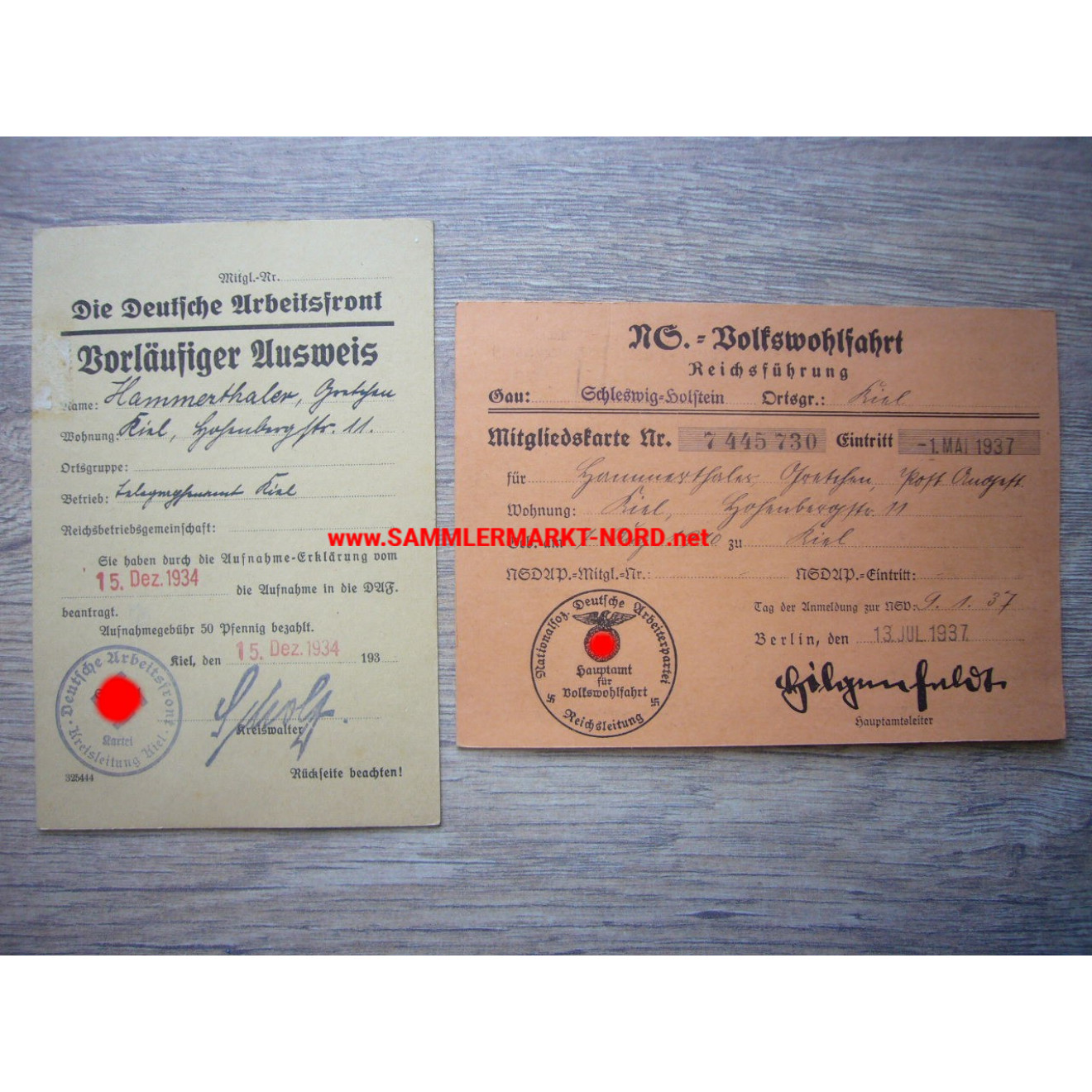 NSV & DAF ID card for a woman