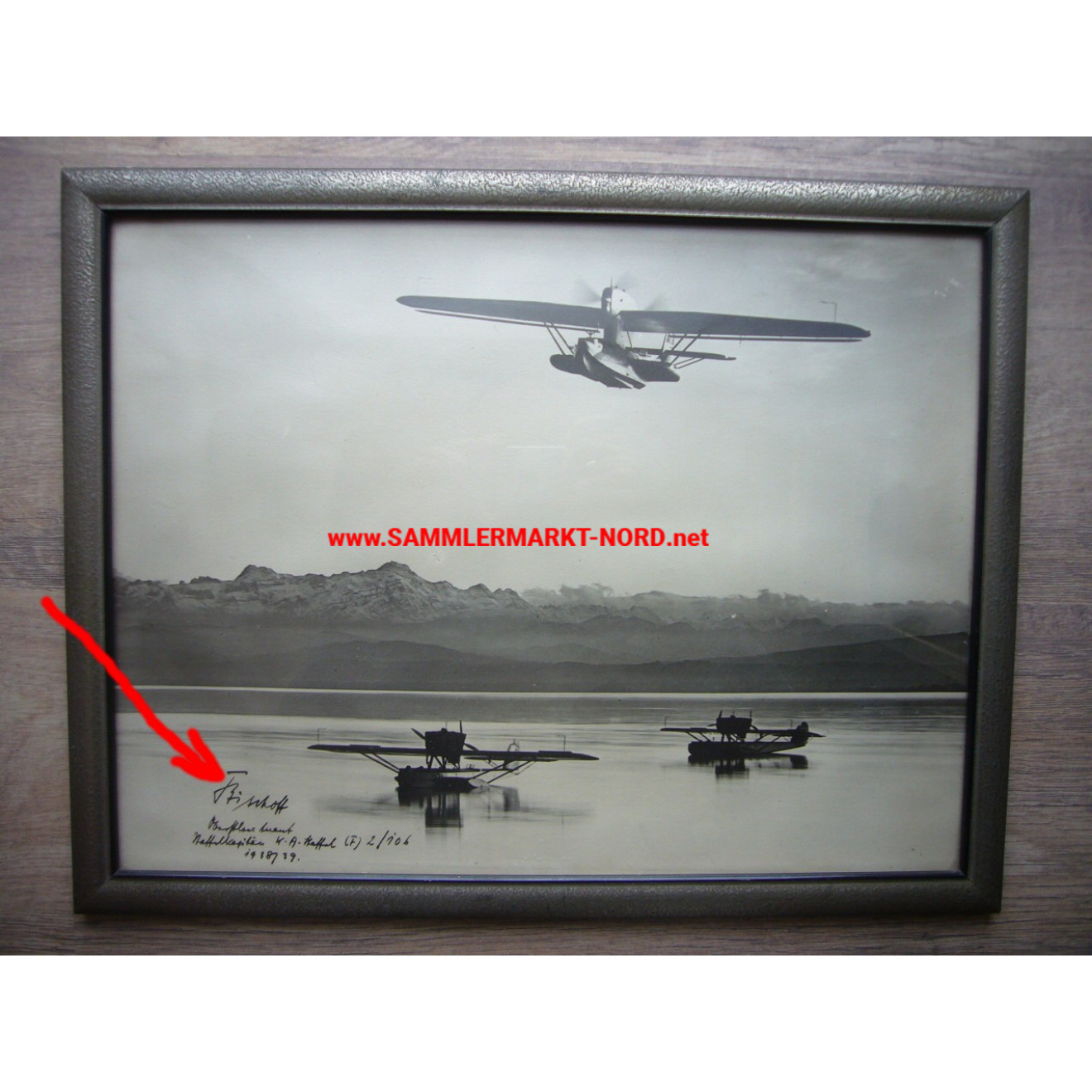 Luftwaffe - Küsten-Aufklärungsstaffel (F) 2/106 - Gerahmte Foto - Signiert Staffelkapitän