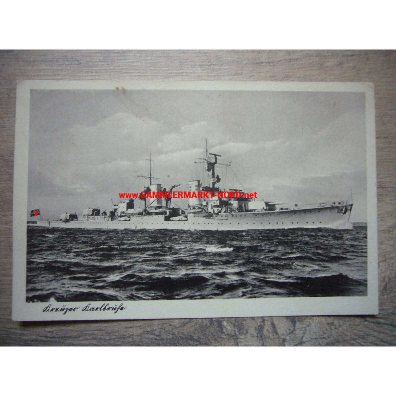 Kriegsmarine - cruiser Karlsruhe - postcard