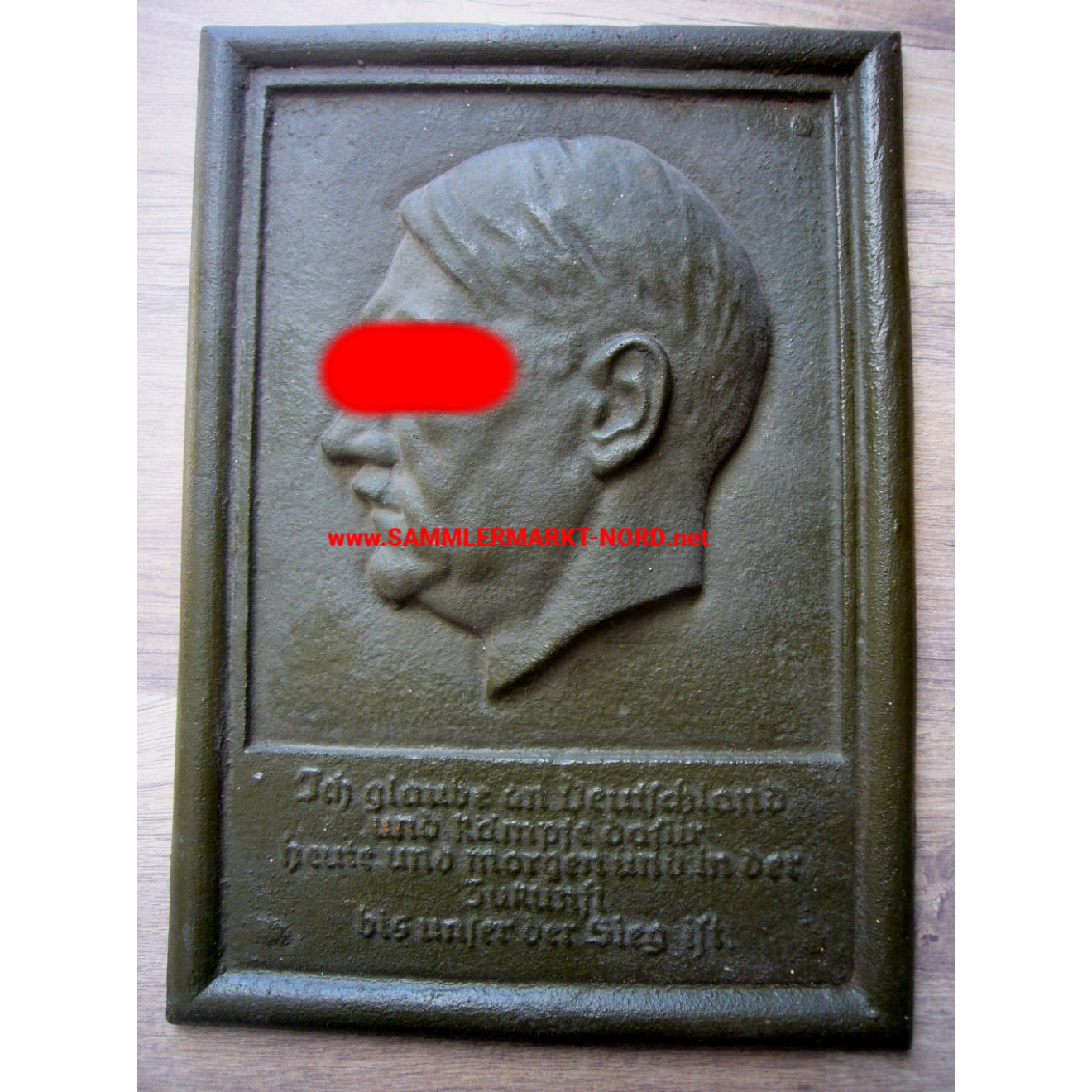 Heavy cast iron Adolf Hitler relief