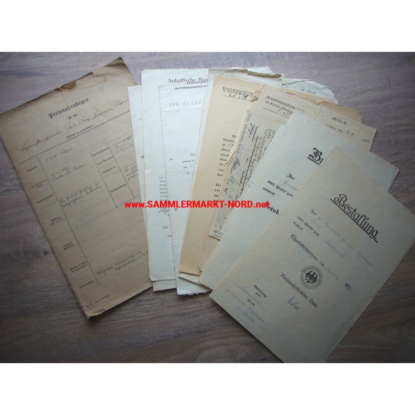 Imperial Railroad Directorate East - personnel file with documents, etc.