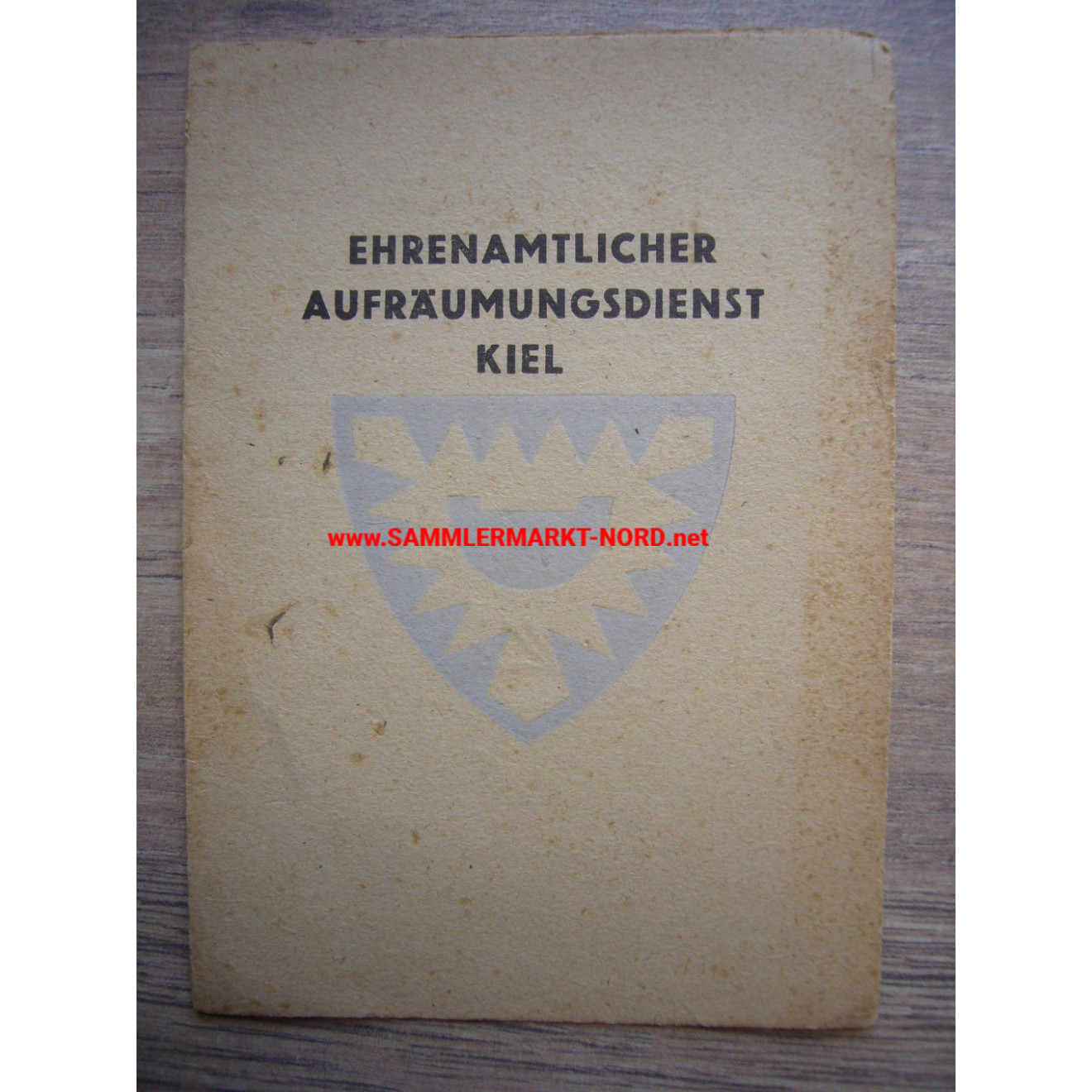 Voluntary Clean-up Service Kiel - Membership Card 1946