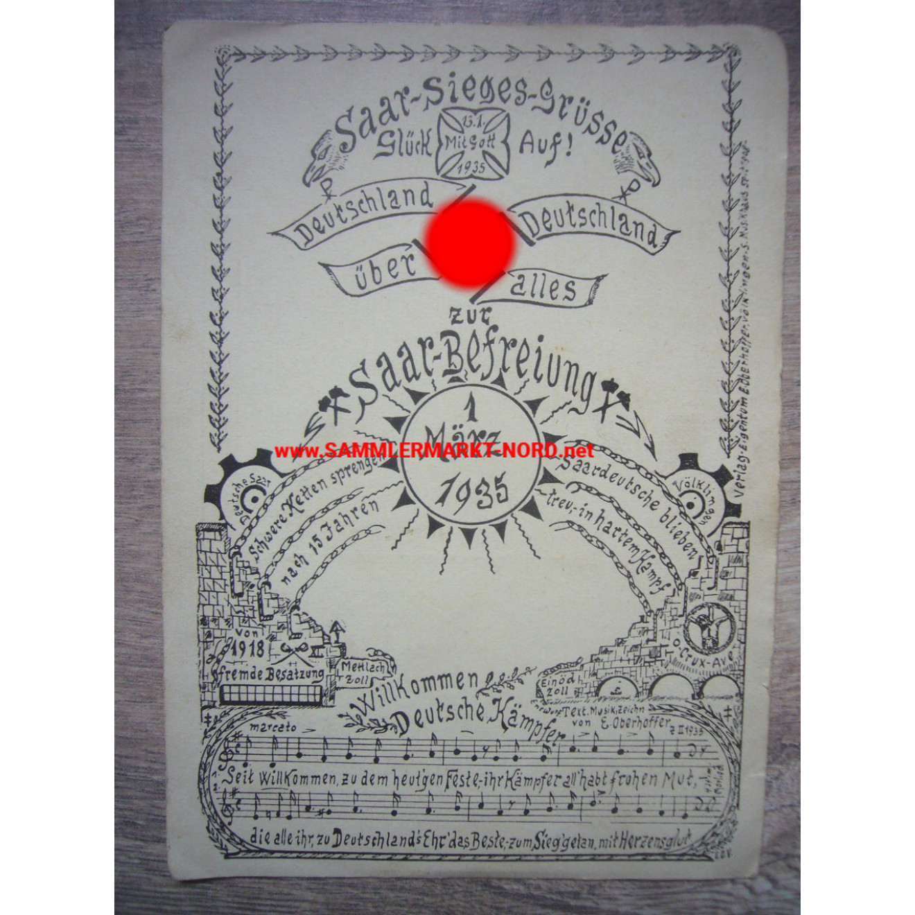 Saar-Sieges-Grüße 1935 - Saarlandabstimmung - Postkarte