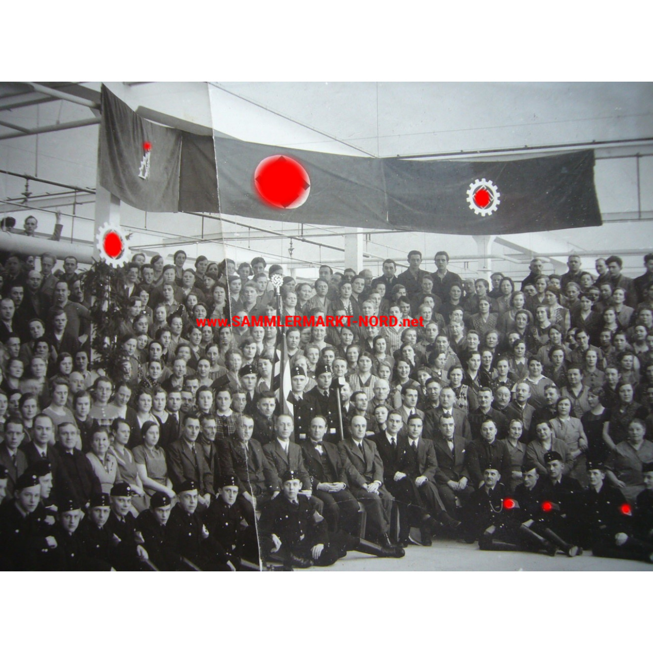 2 x Large Photo Company Anniversary - NSBO, DAF and Swastika Flags