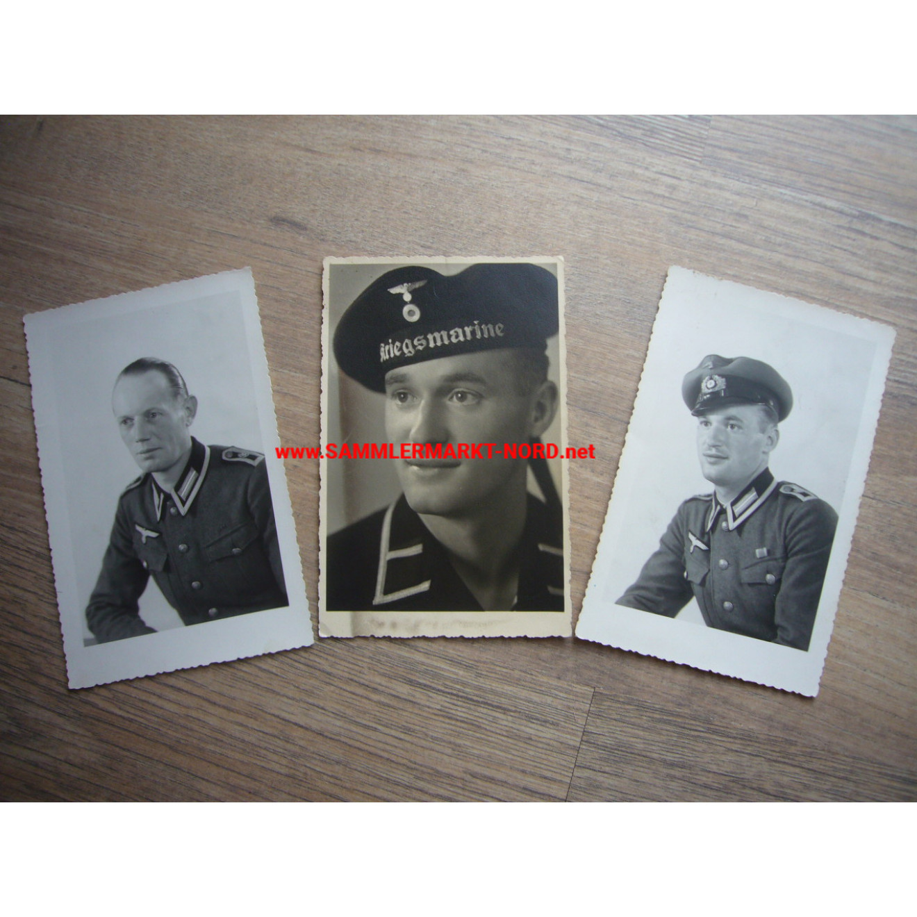 3 x Kriegsmarine portrait photo - same person