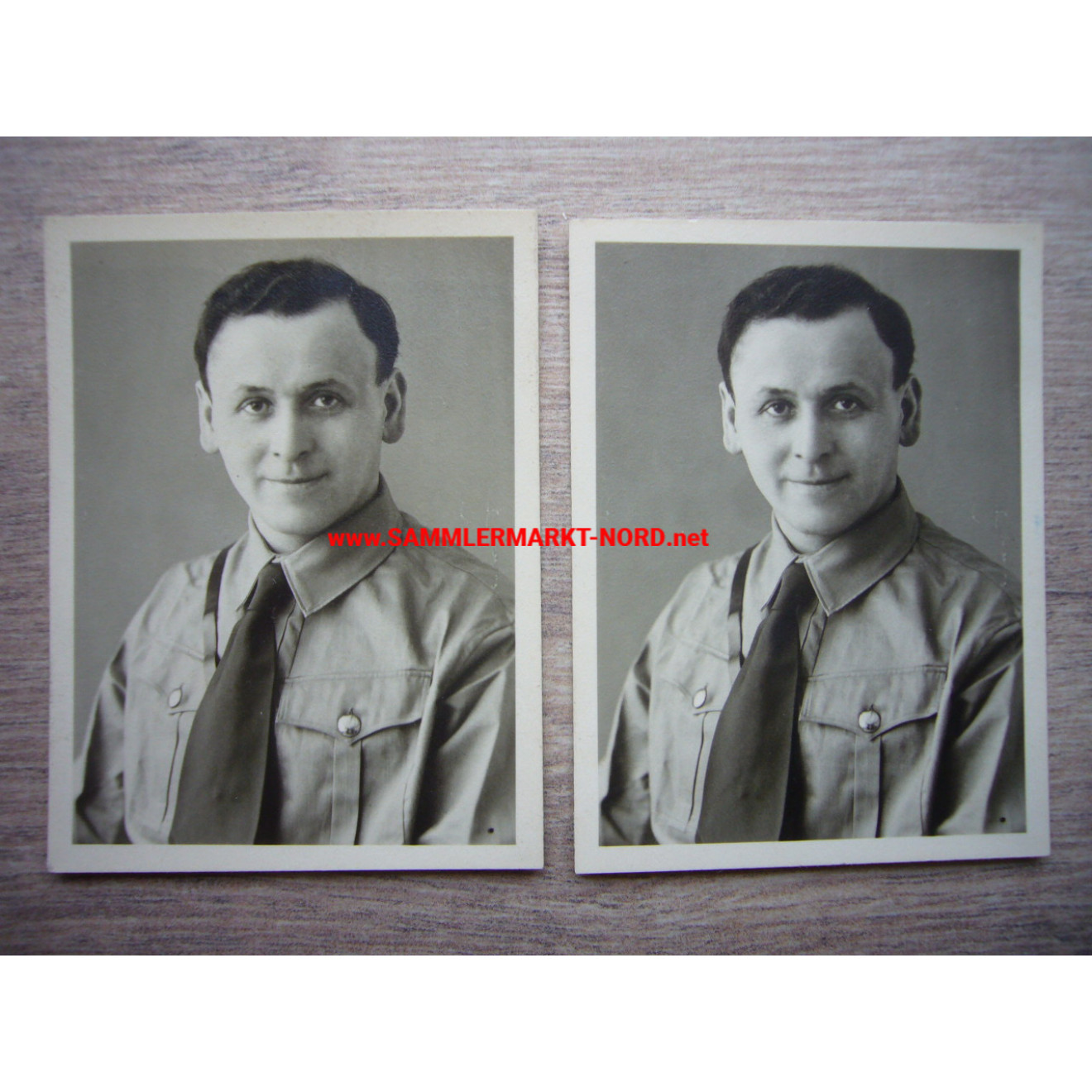 2 x portrait photo of NSDAP or SA member