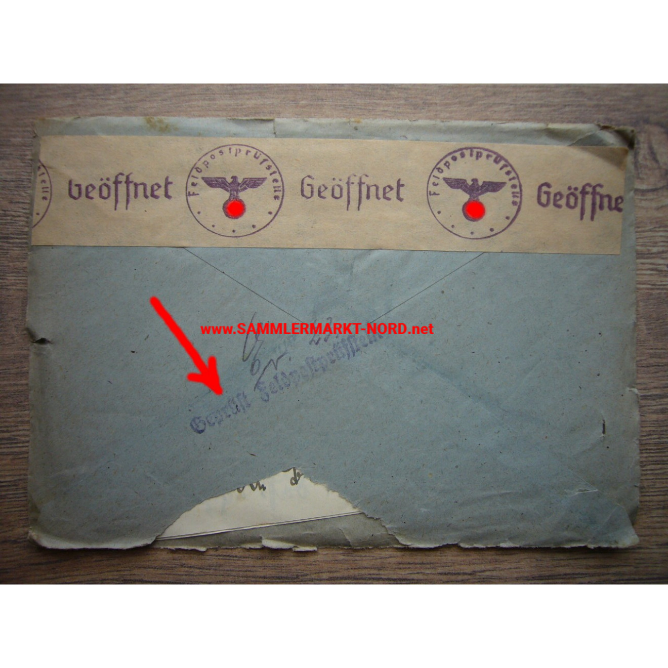 Feldpostbrief 04.03.1944 - Stempel "Geprüft Feldpostprüfstelle"