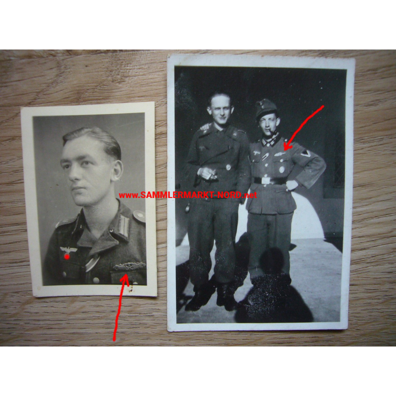 2 x Foto Grenadier Regiment 118 - Soldat mit Nahkampfspange