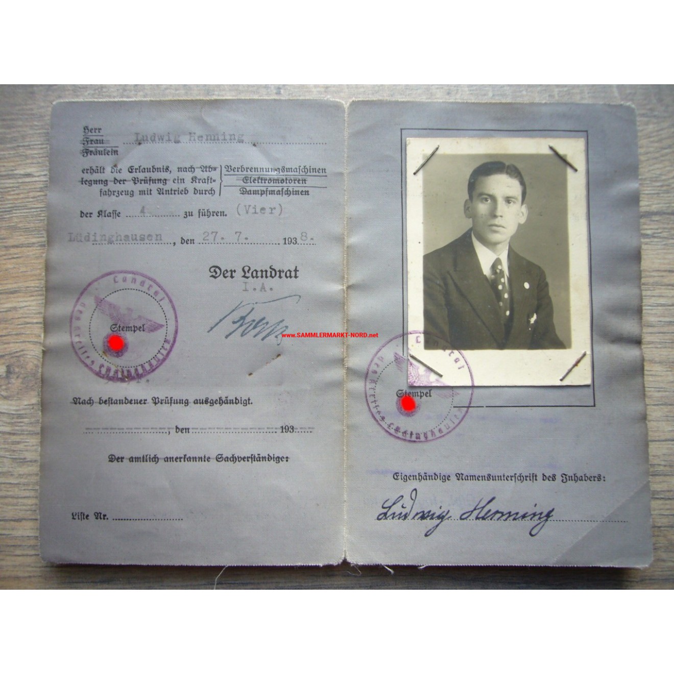 Führerschein - Klasse 4 - Motorrad, Sammlermarkt-Nord, militärische