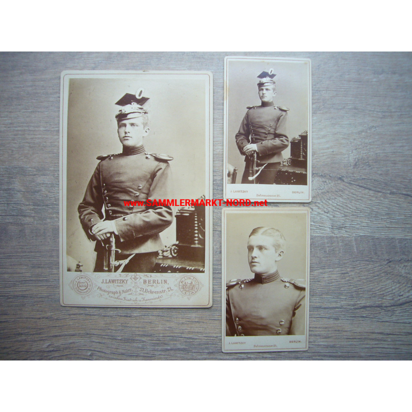 3 x cabinet photo - Berlin - 2nd Guards-Ulane Regiment
