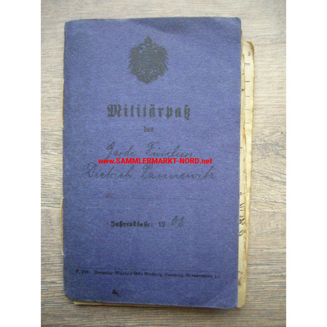 Military passport - Berlin - Guard Fusilier Regiment