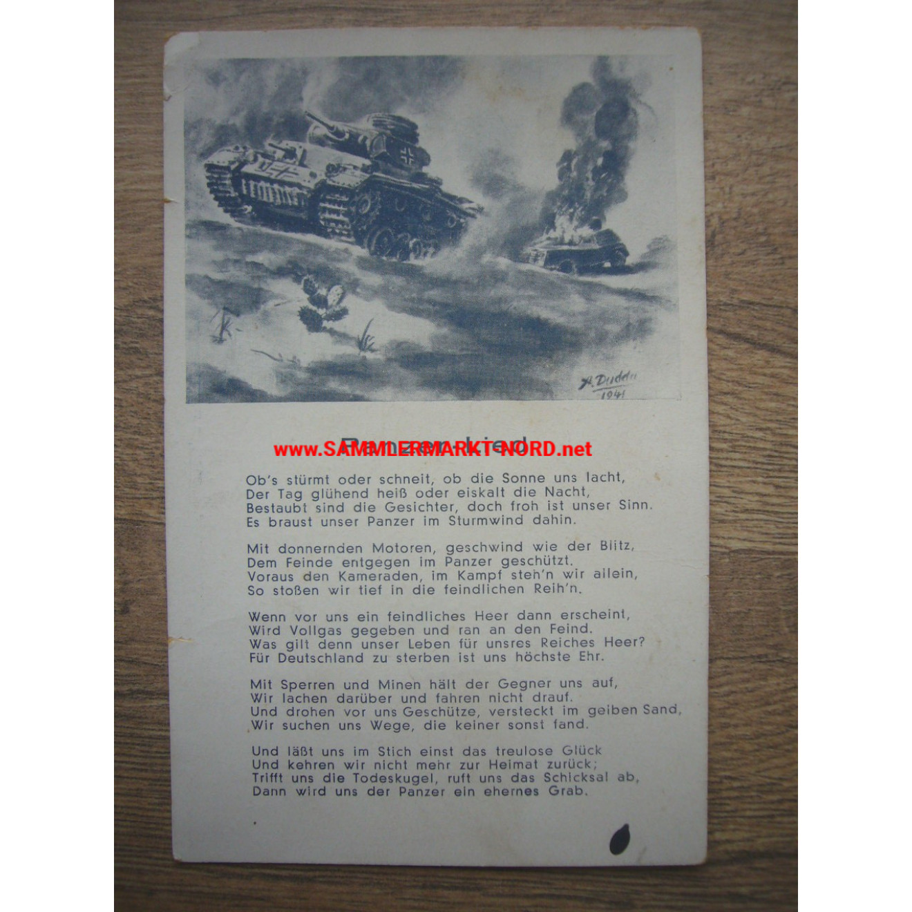 Panzer Lied - Postkarte