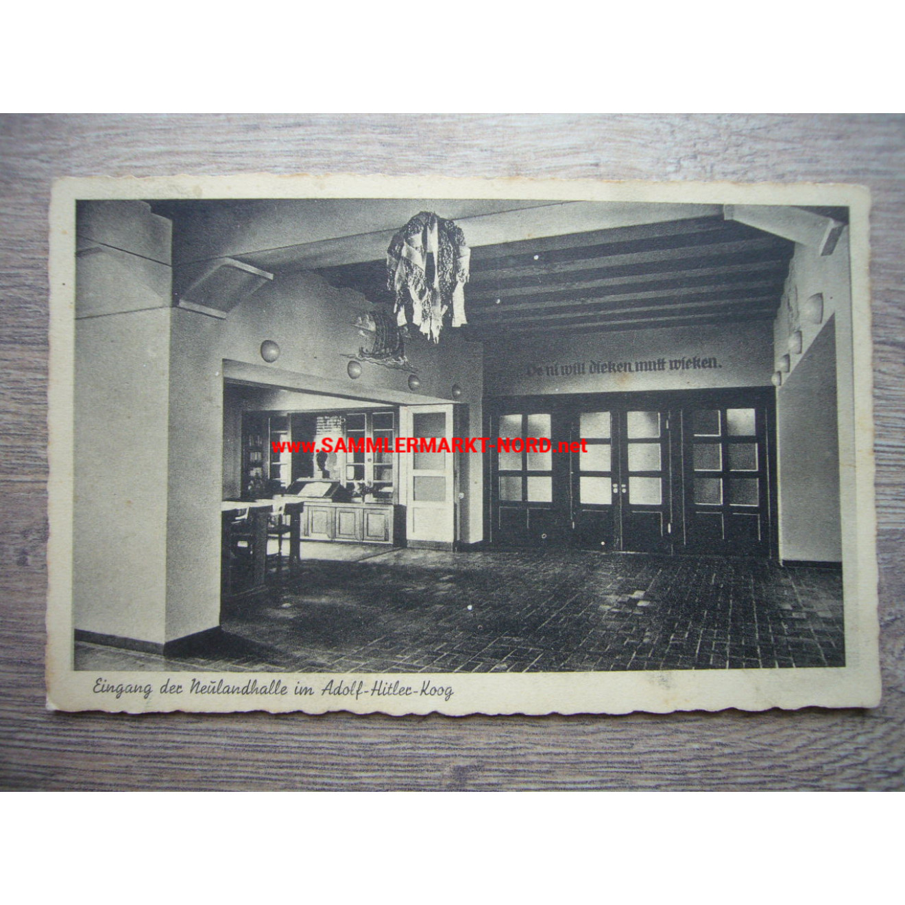 Eingang der Neulandhalle - Adolf Hitler Koog - Postkarte