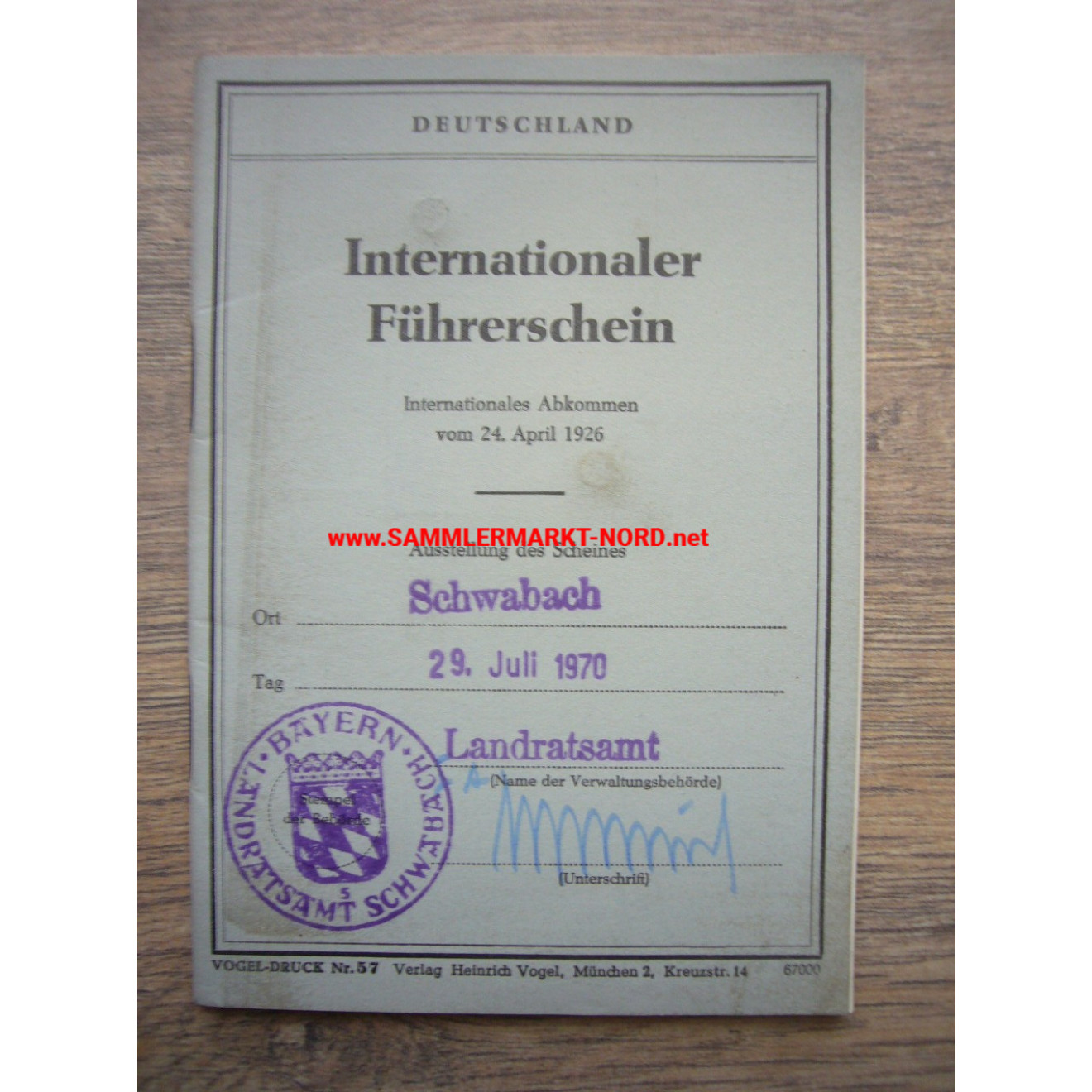 BRD - Internationaler Führerschein - Schwabach 1970