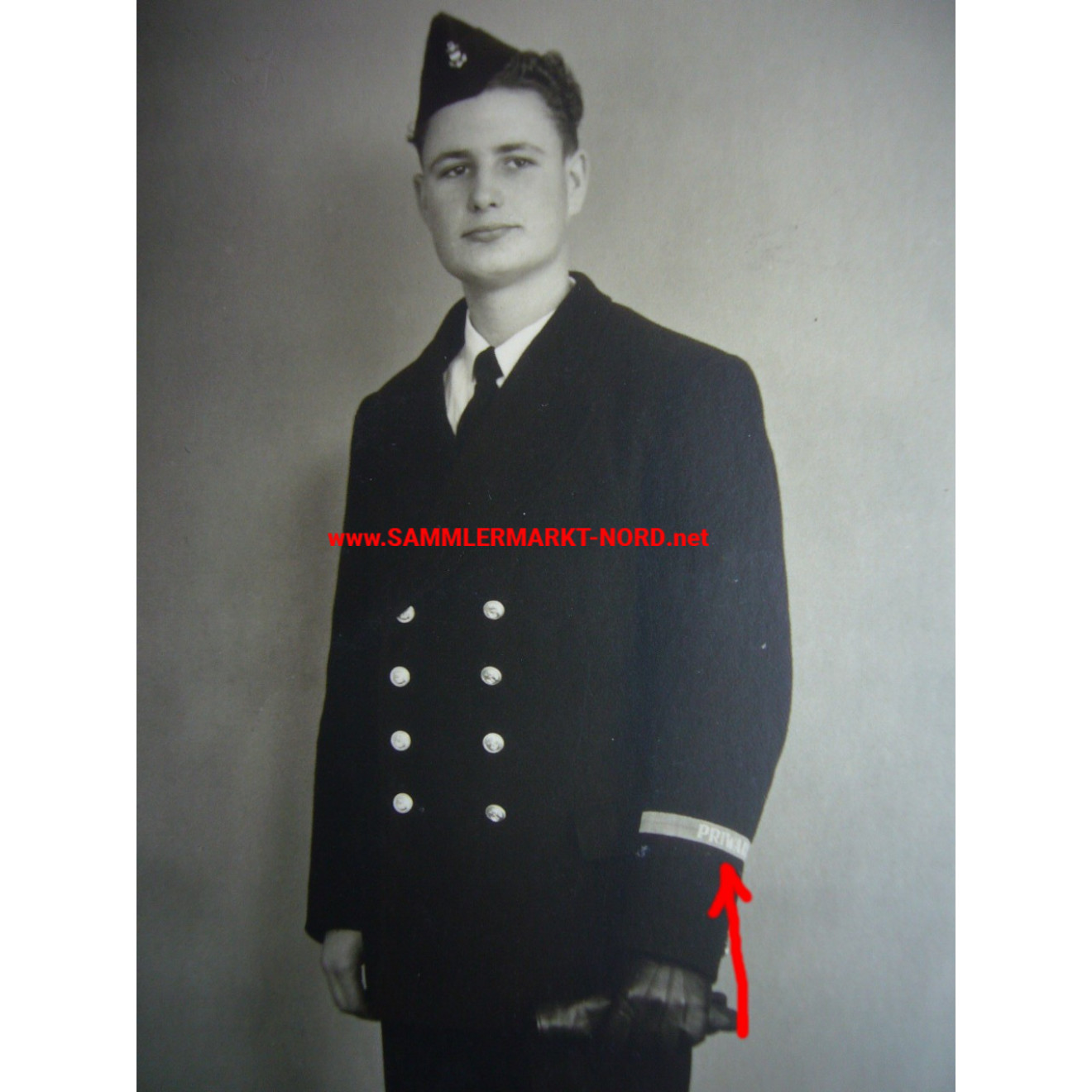German Navy - Sailor of the sailor school Priwall with cuff title "PRIWALL"