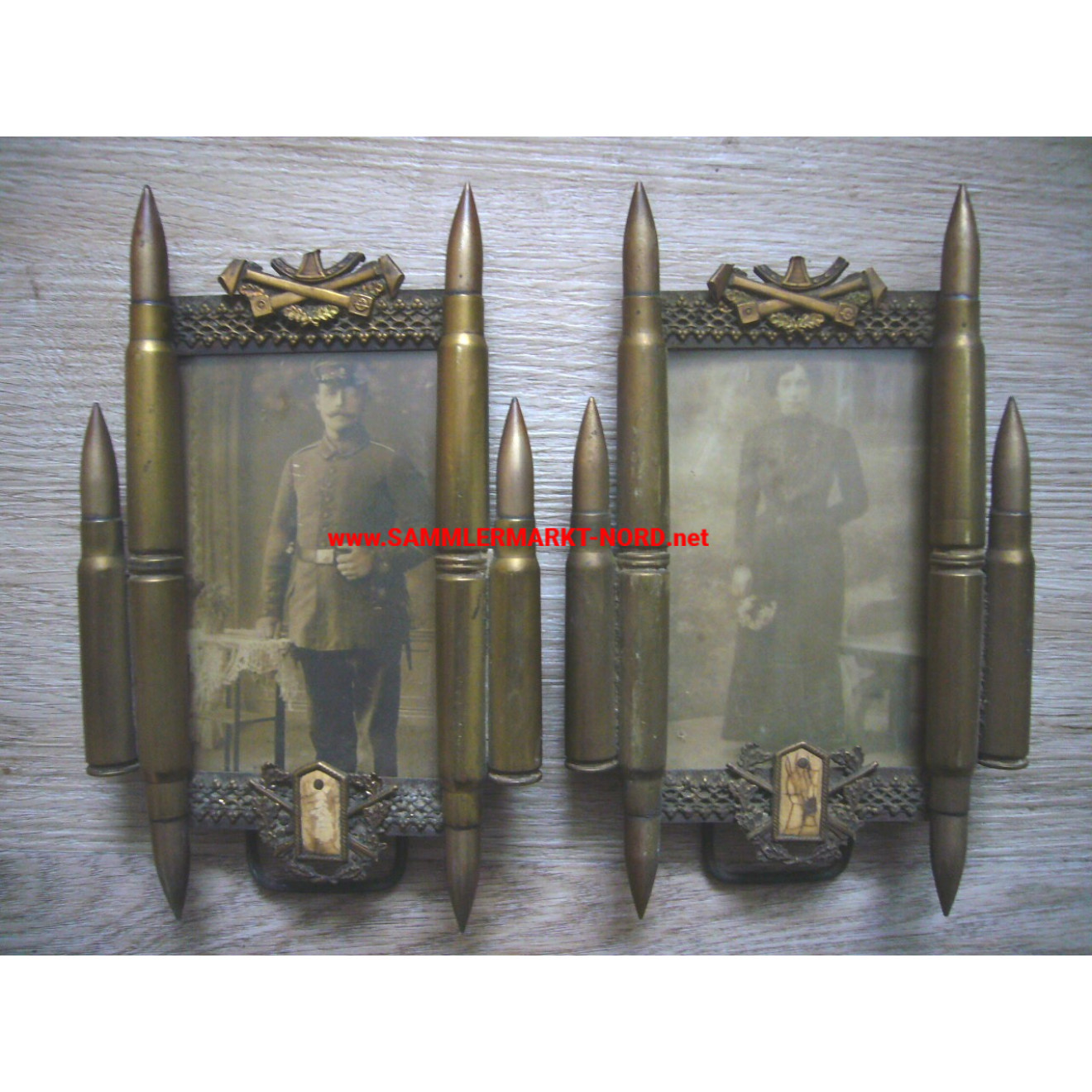 2 x Patriotic picture frame made from rifle cartridges
