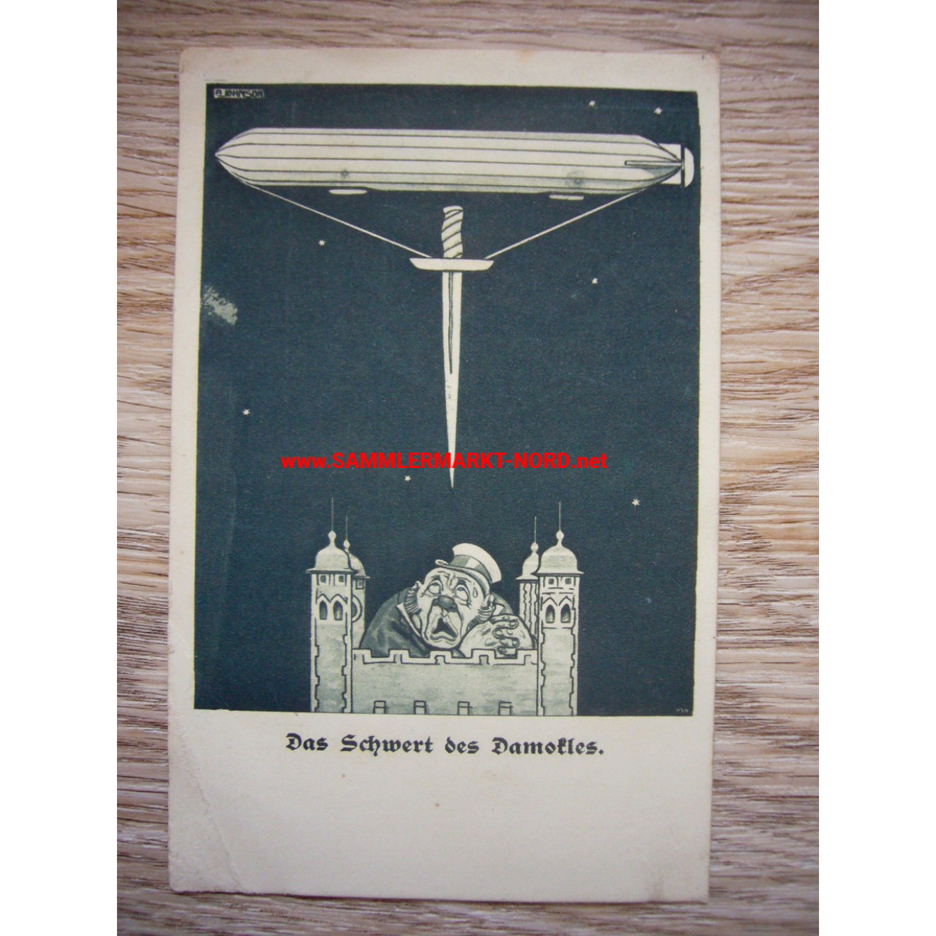 Propaganda Postkarte 1916 - Das Schwert des Damokles
