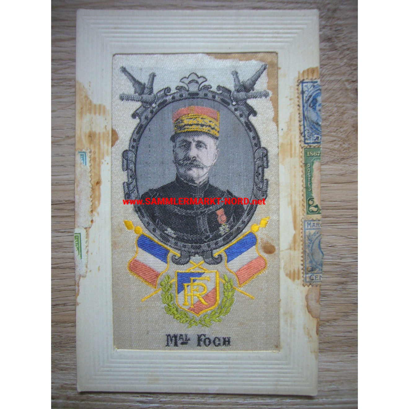 France - Marshal Ferdinand Foch - Silk postcard