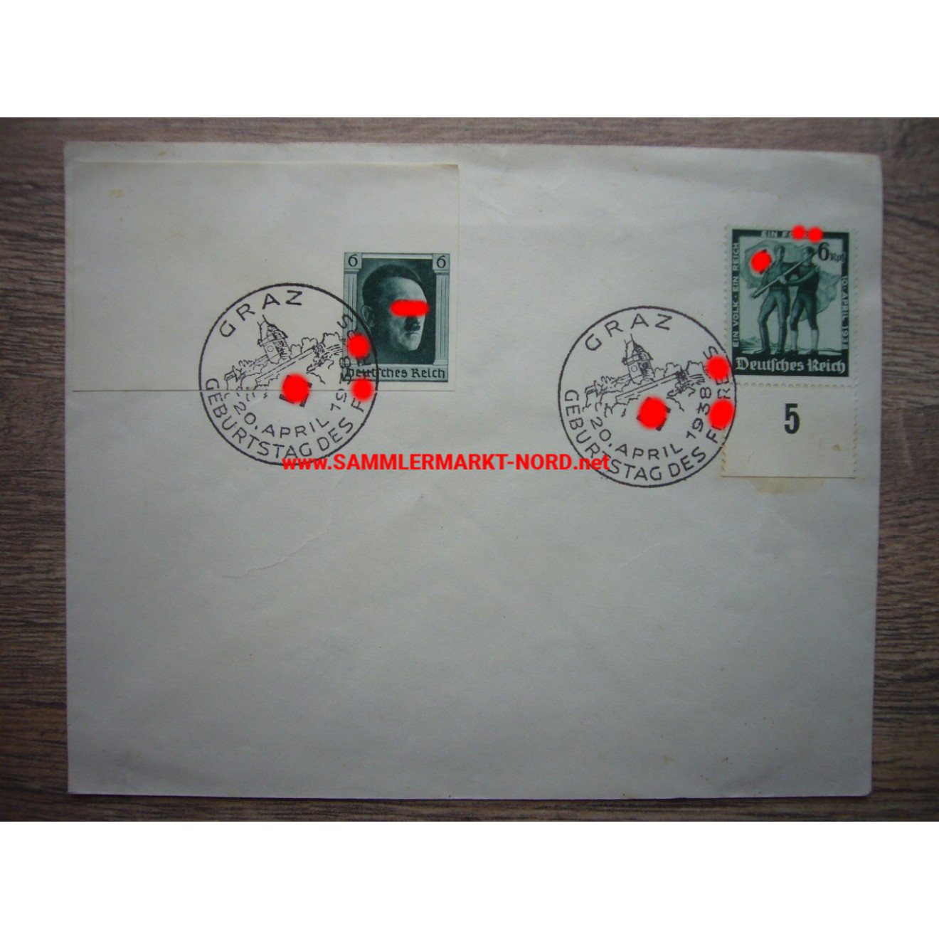 Graz 1938 - Geburtstag von Adolf Hitler - Briefumschlag mit Sonderstempeln