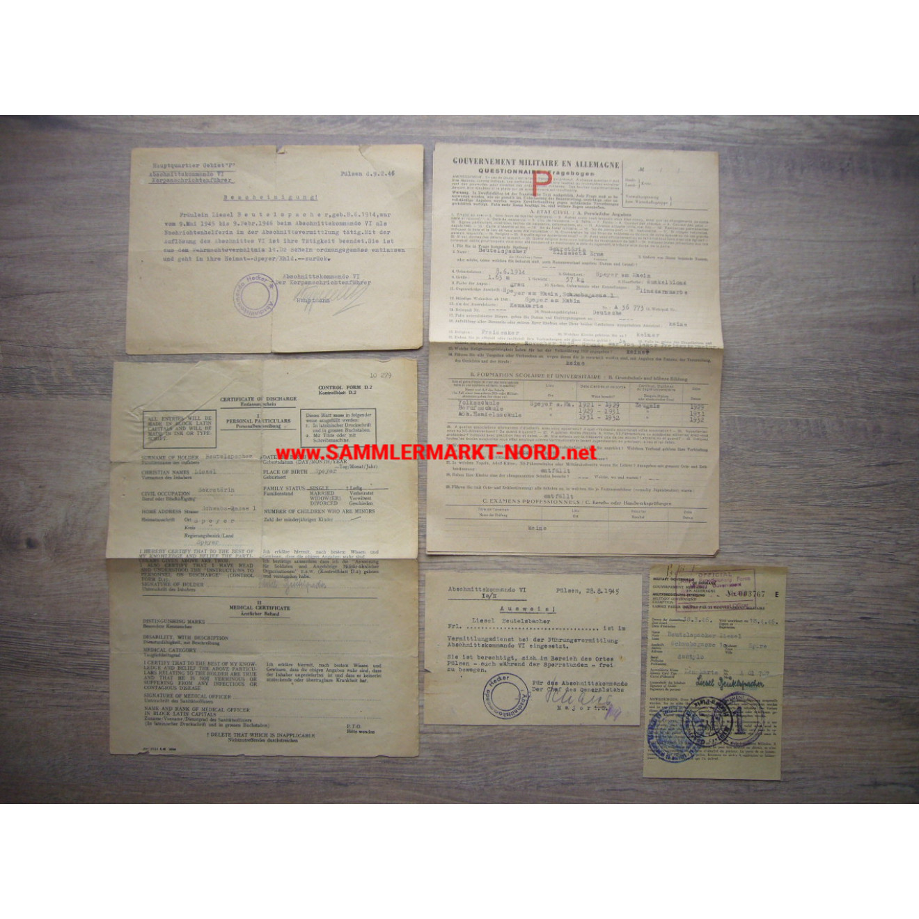 Section Command VI (Hecker) - Pülsen 1945 - Documents of an intelligence officer