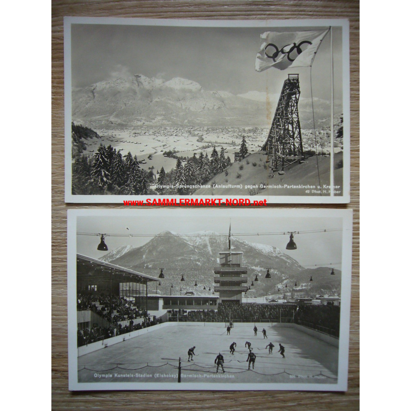 2 x postcard Garmisch-Partenkirchen - Winter Olympics 1936