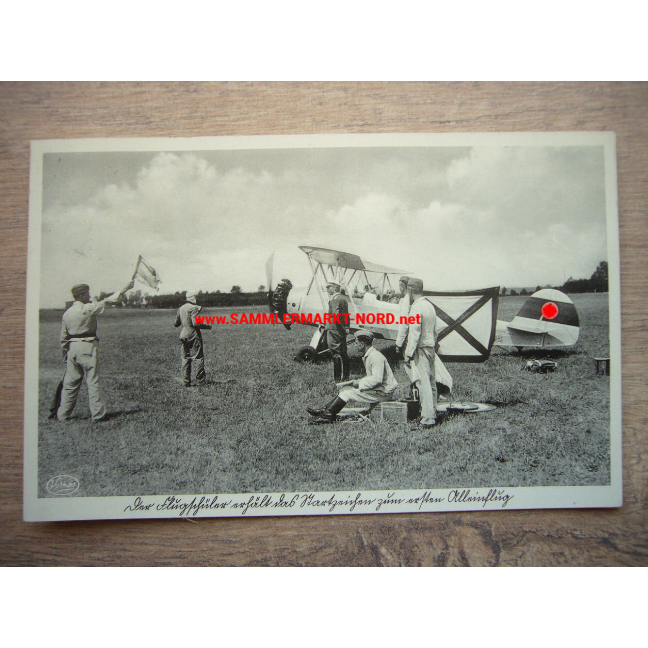 Luftwaffe Postkarte - Flugschüler beim Alleinflug