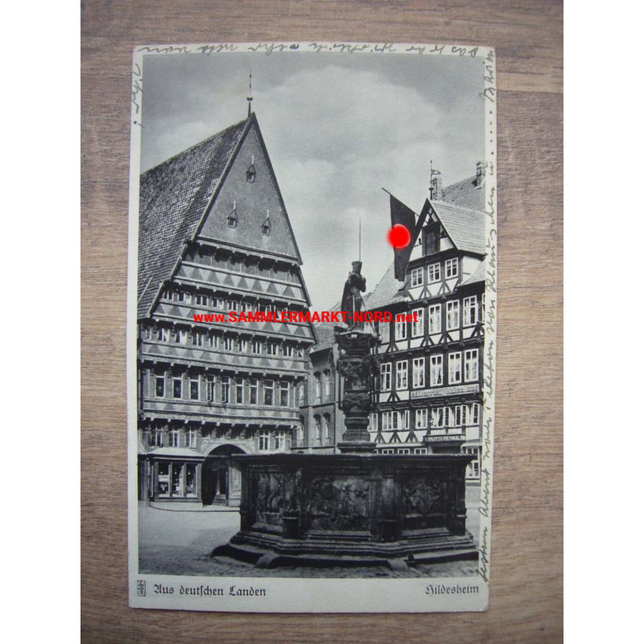 Hildesheim - Knochenhauer office building with swastika flag