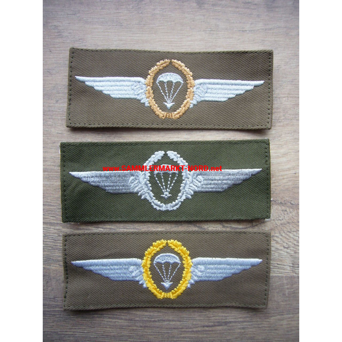 Bundeswehr - Fallschirmspringerabzeichen - Bronze, Silber und Gold - Stoffausführungen