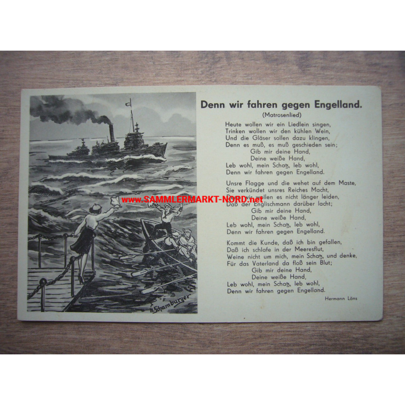 Song card - For we are traveling towards Engelland